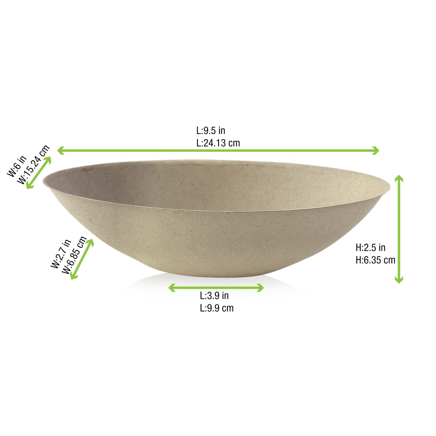 Bio n Chic Brown Oval Sugarcane Bowl 250/Case