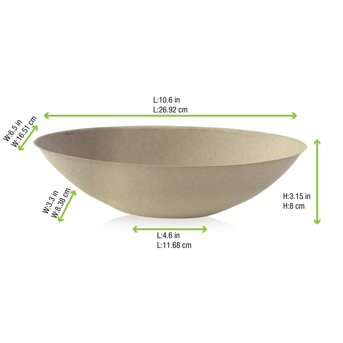 Bio n Chic Brown Oval Sugarcane Bowl 100/Case