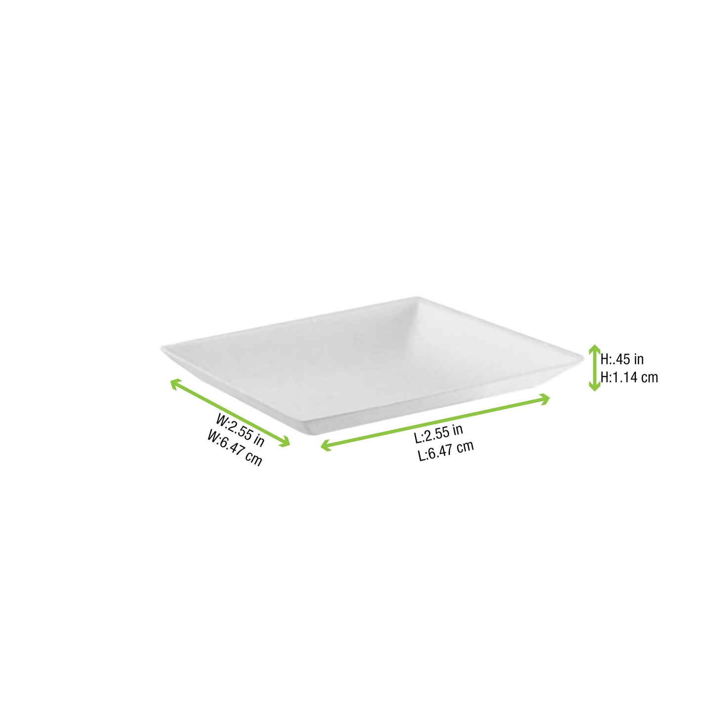 Bio n Chic Mini White Sugarcane Plate 300/Case