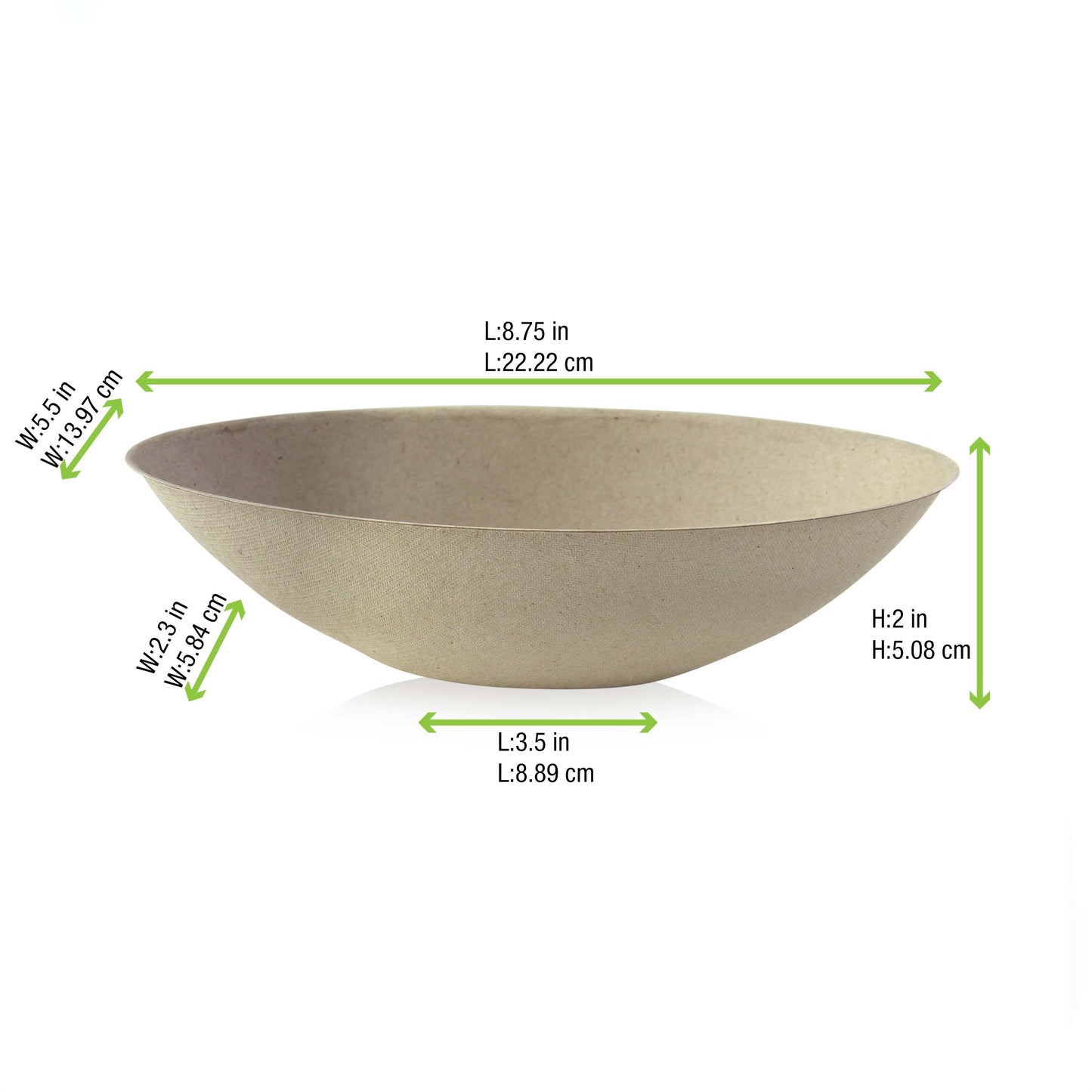 Bio n Chic Brown Oval Sugarcane Bowl 250/Case