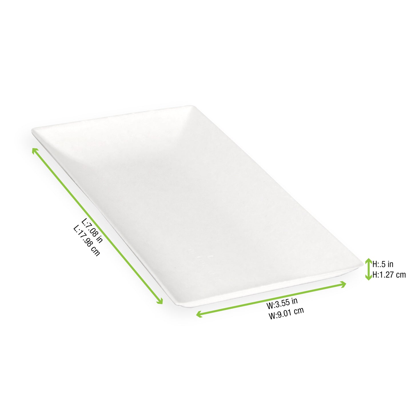 Bio n Chic Rectangular White Sugarcane Plate