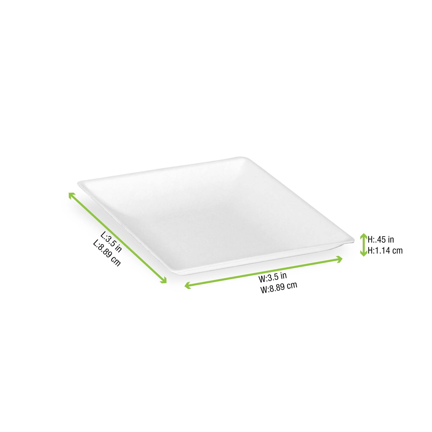 Bio n Chic Mini White Sugarcane Plate 100/Case