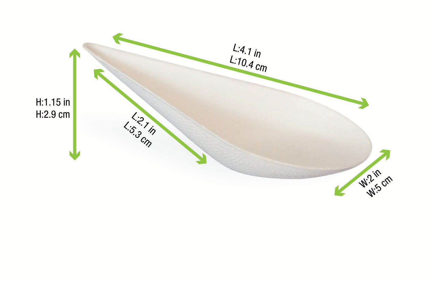 Bio n Chic Drop Shaped White Sugarcane Dish
