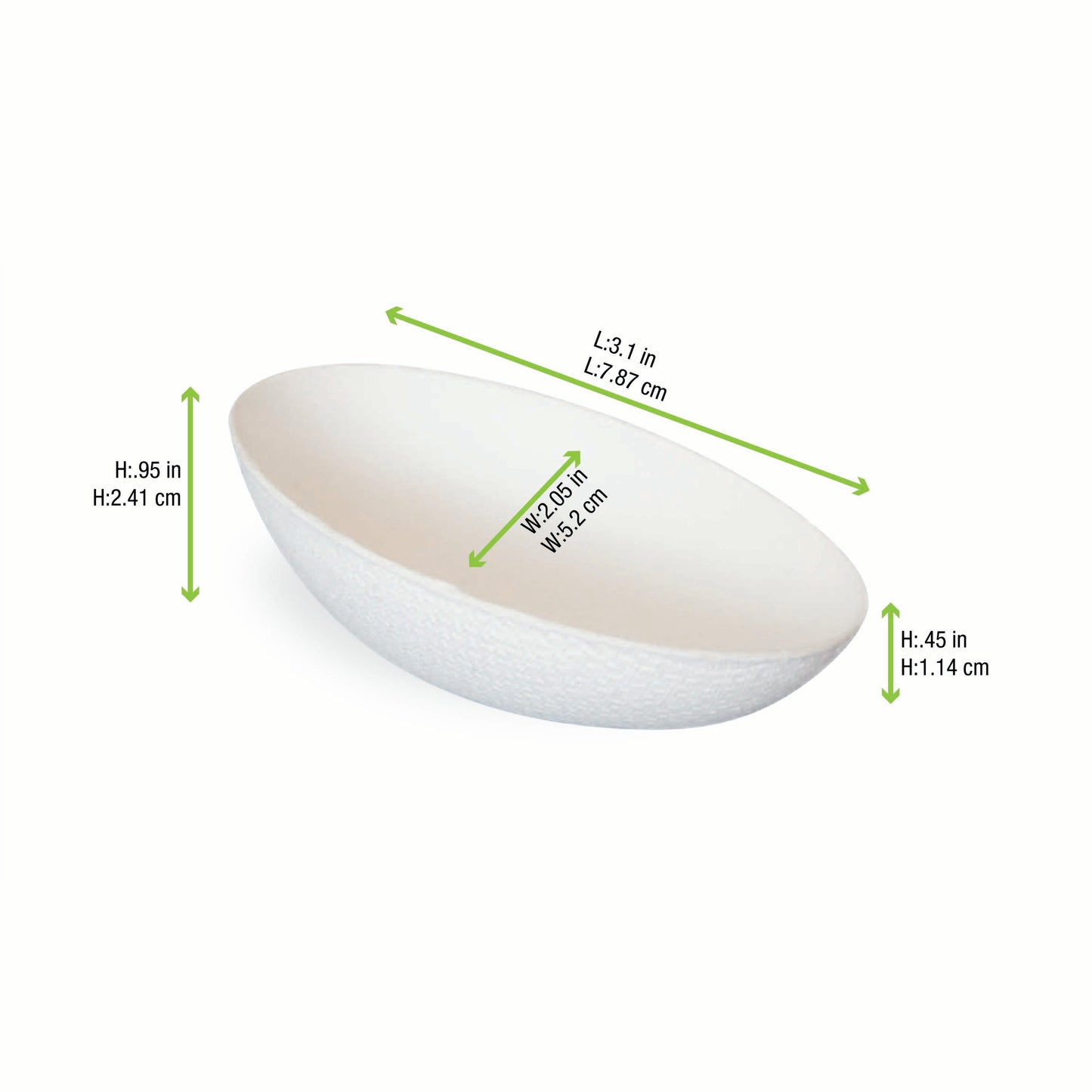 Bio n Chic Egg Shaped White Sugarcane Dish