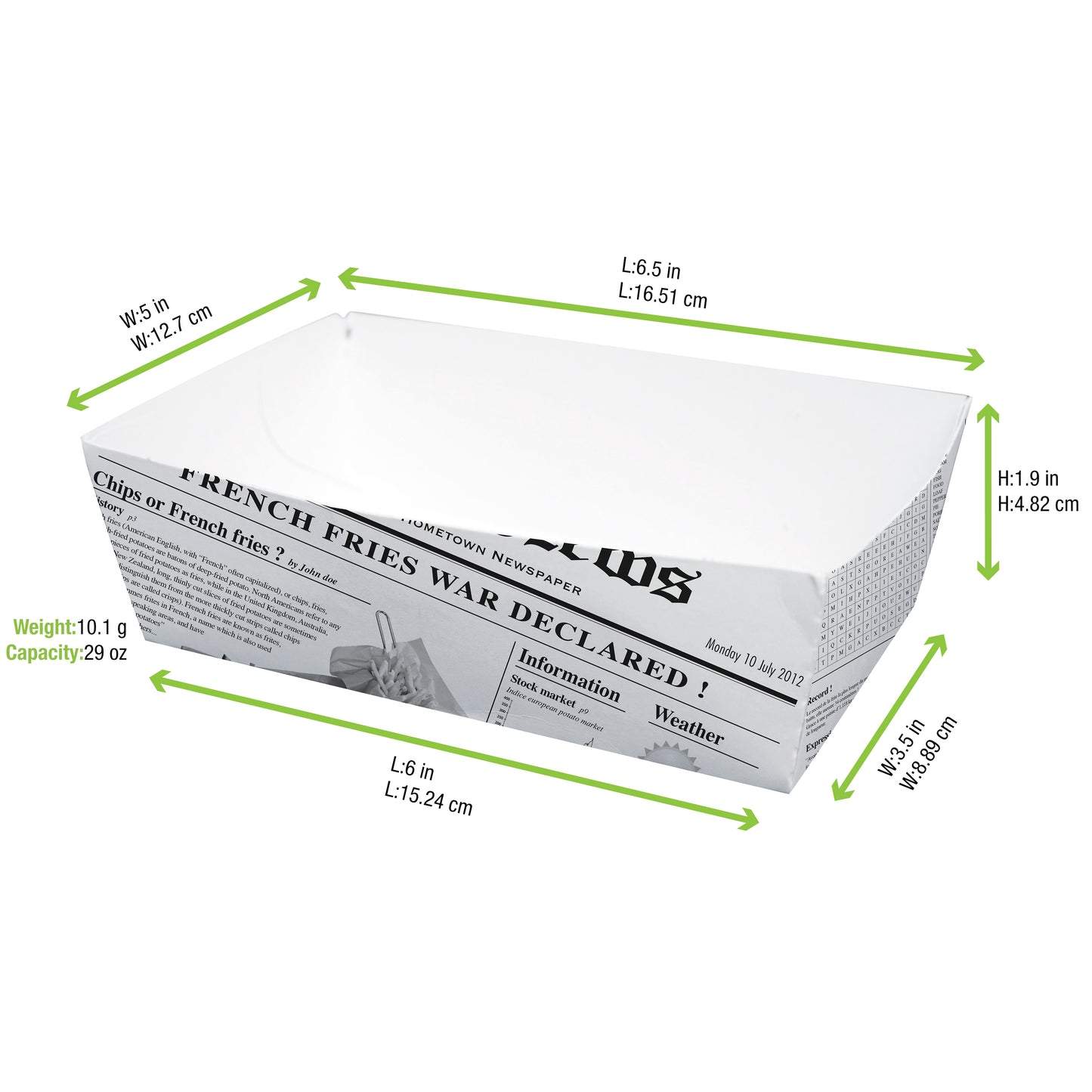 Sturdy Newspaper Printed Basket 400/Case