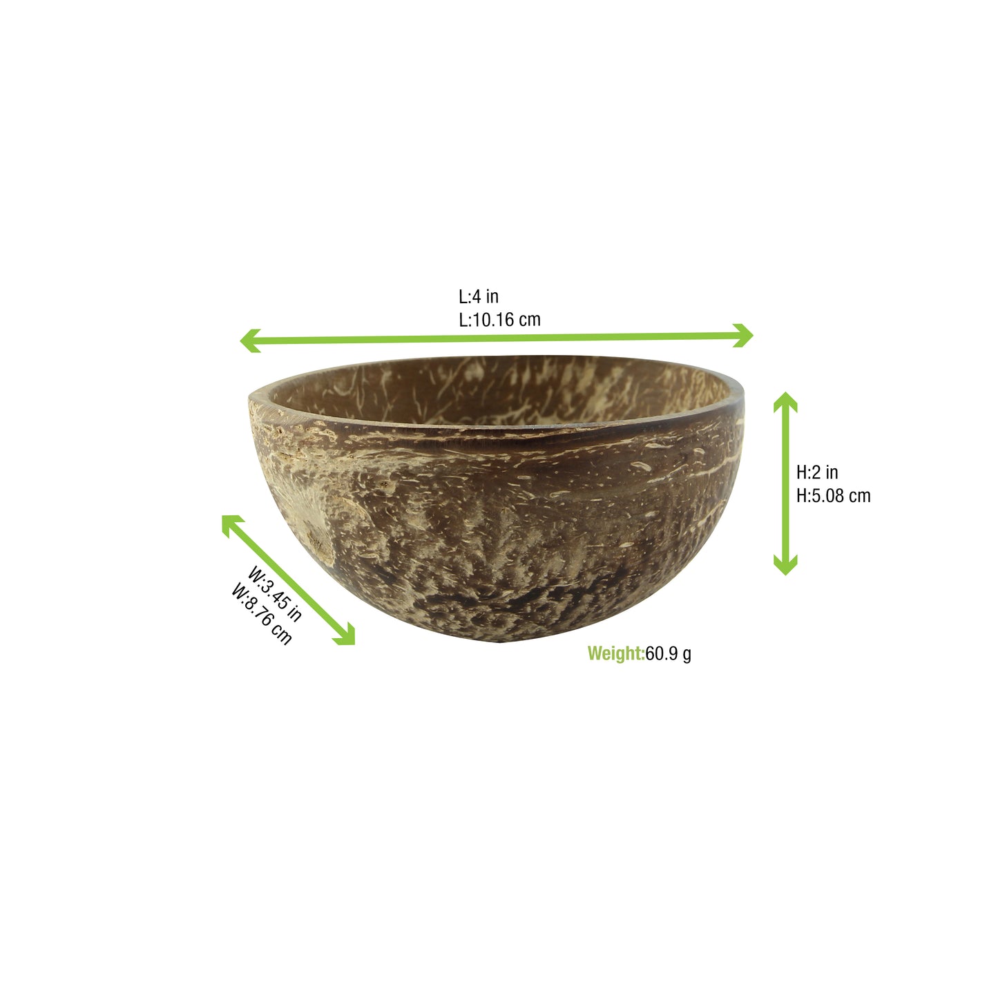 Round Coconut Bowl Without Polished 100/Case