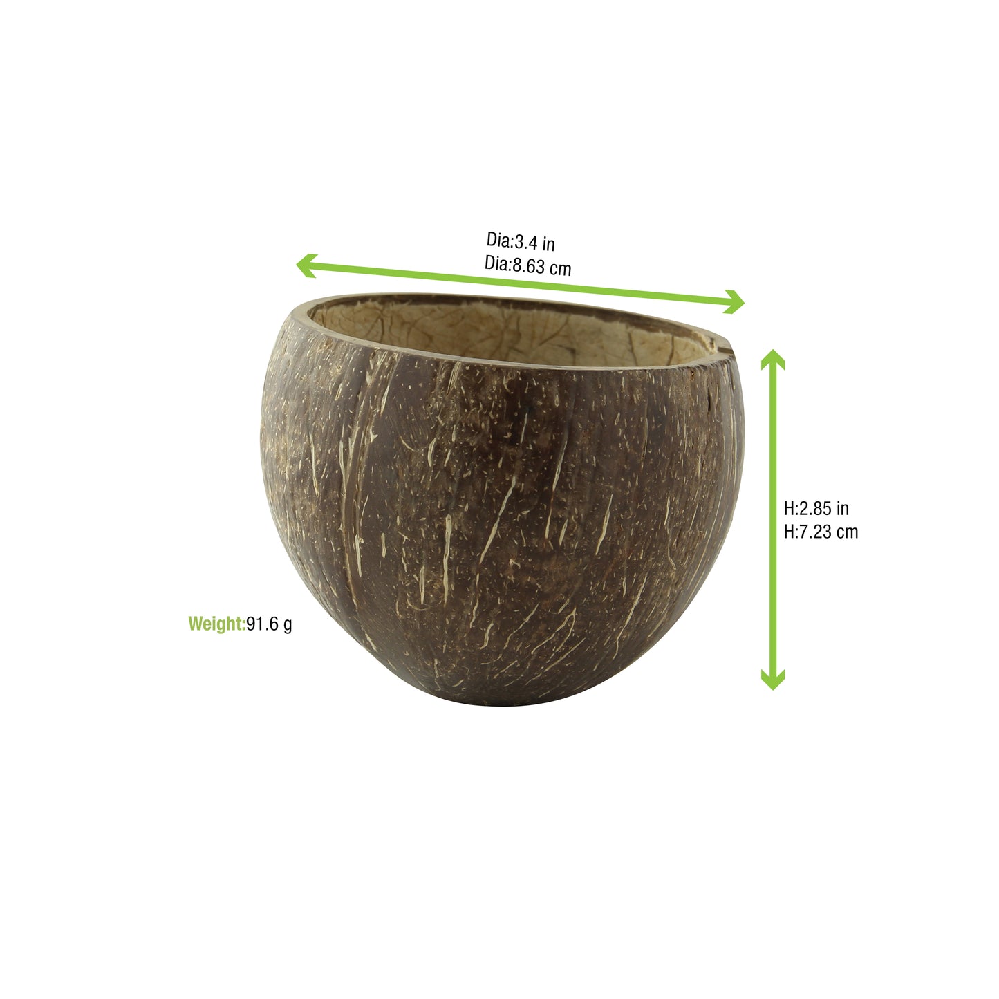 Round Coconut Bowl Without Polished 48/Case