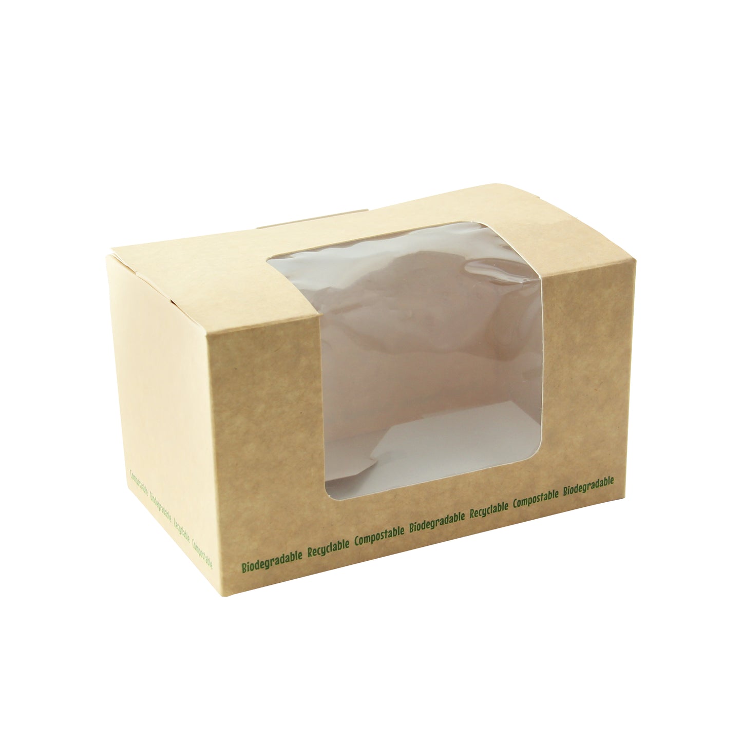 Brown Compostable Wrap Box with Window
