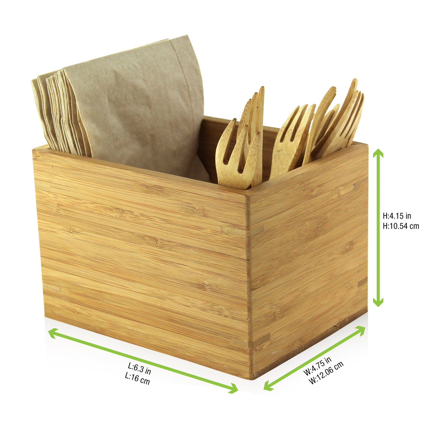 Bamboo Cutlery & Napkin Holder
