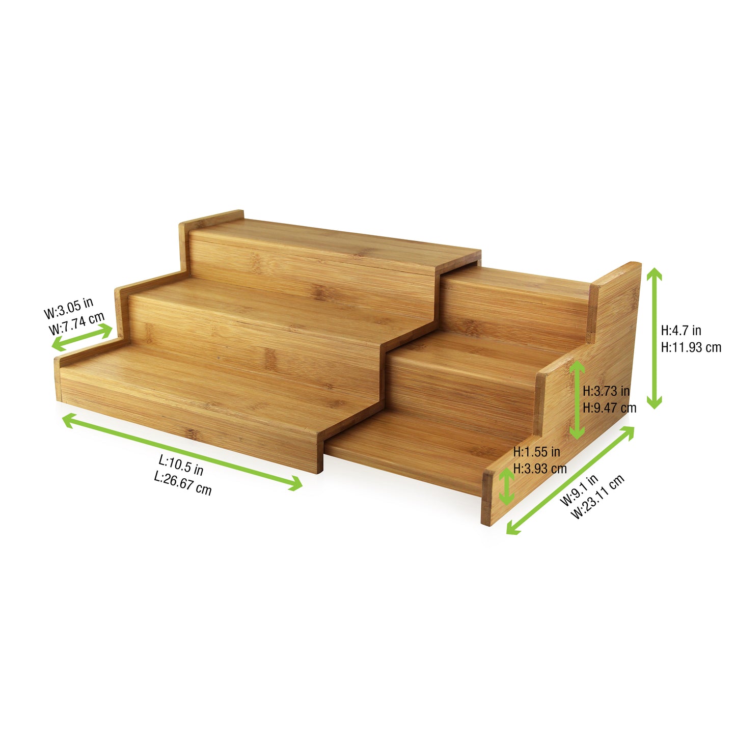 3 Level Sliding Bamboo Tray