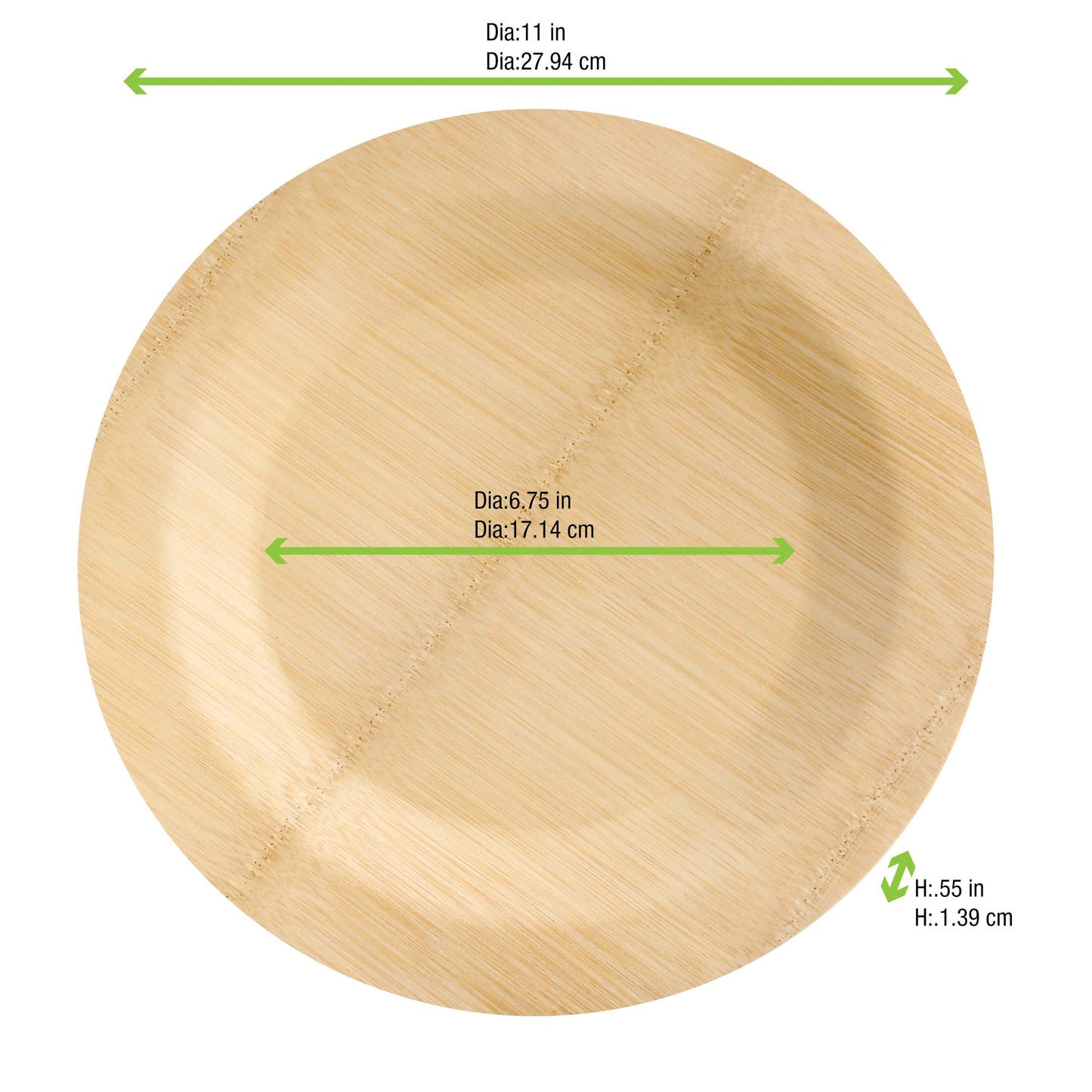 Bamboo Veneer Round Plate