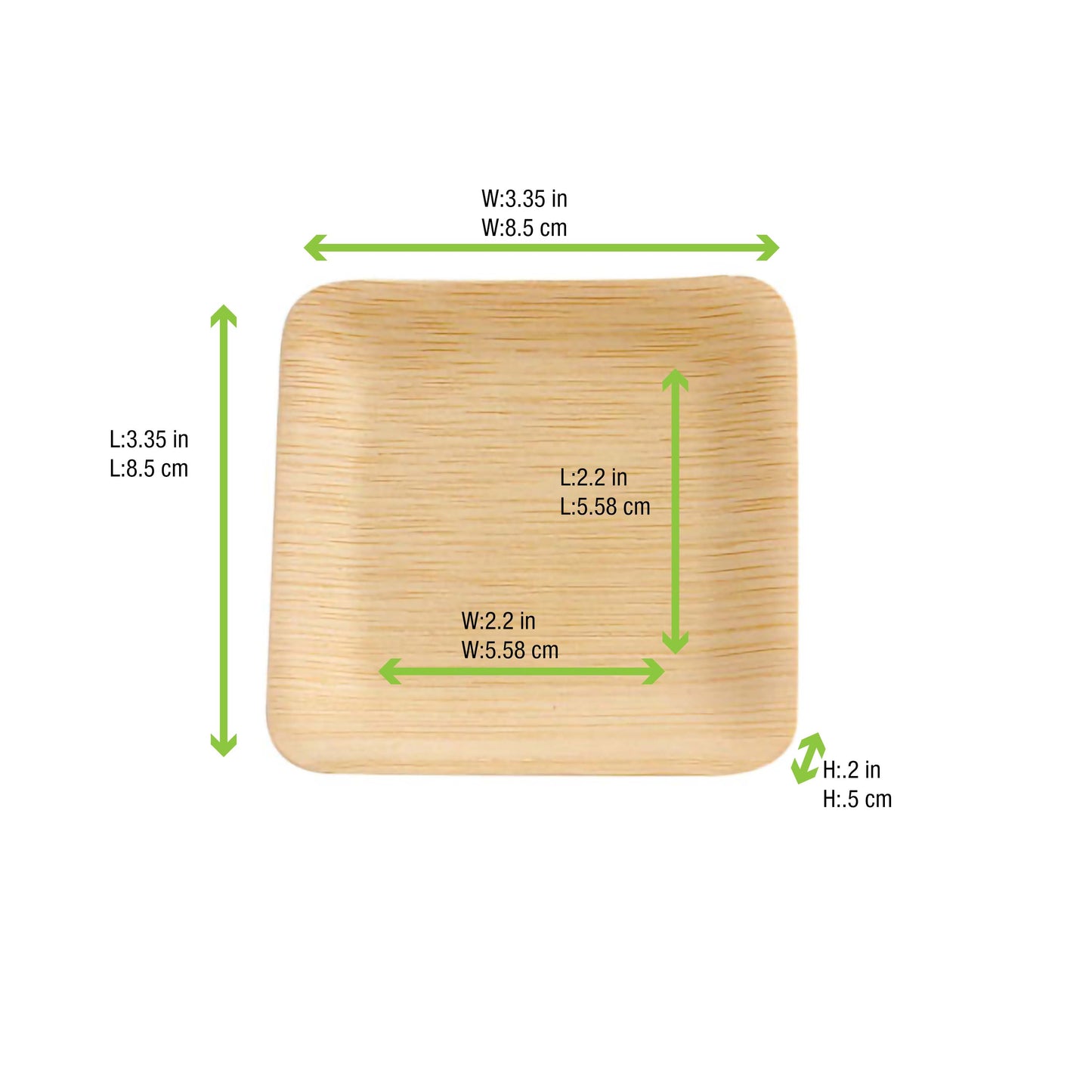 Bamboo Veneer Square Plate 100/Case