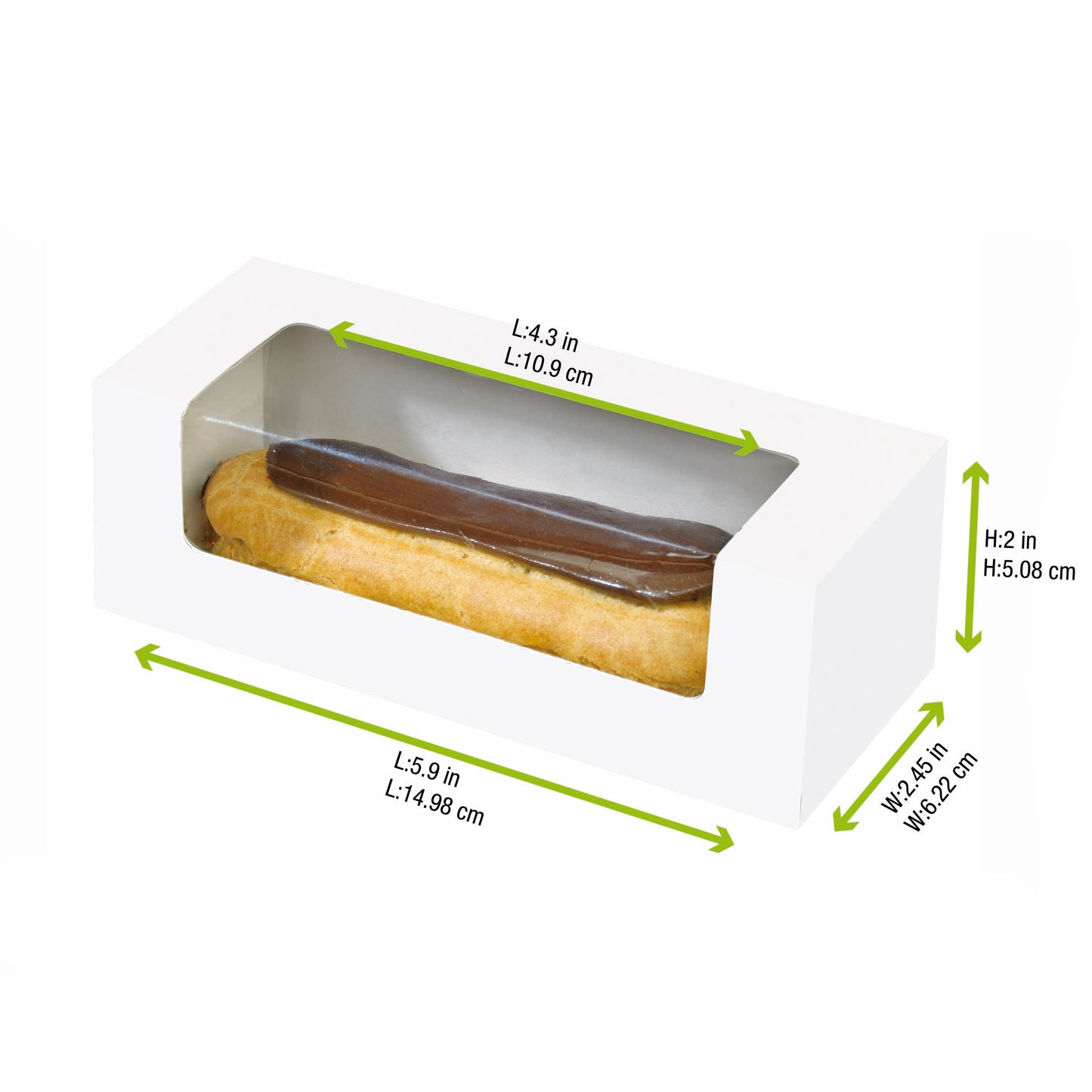 Box With PE Window Perfect for Pastry, Eclair, Hot Dog, and More