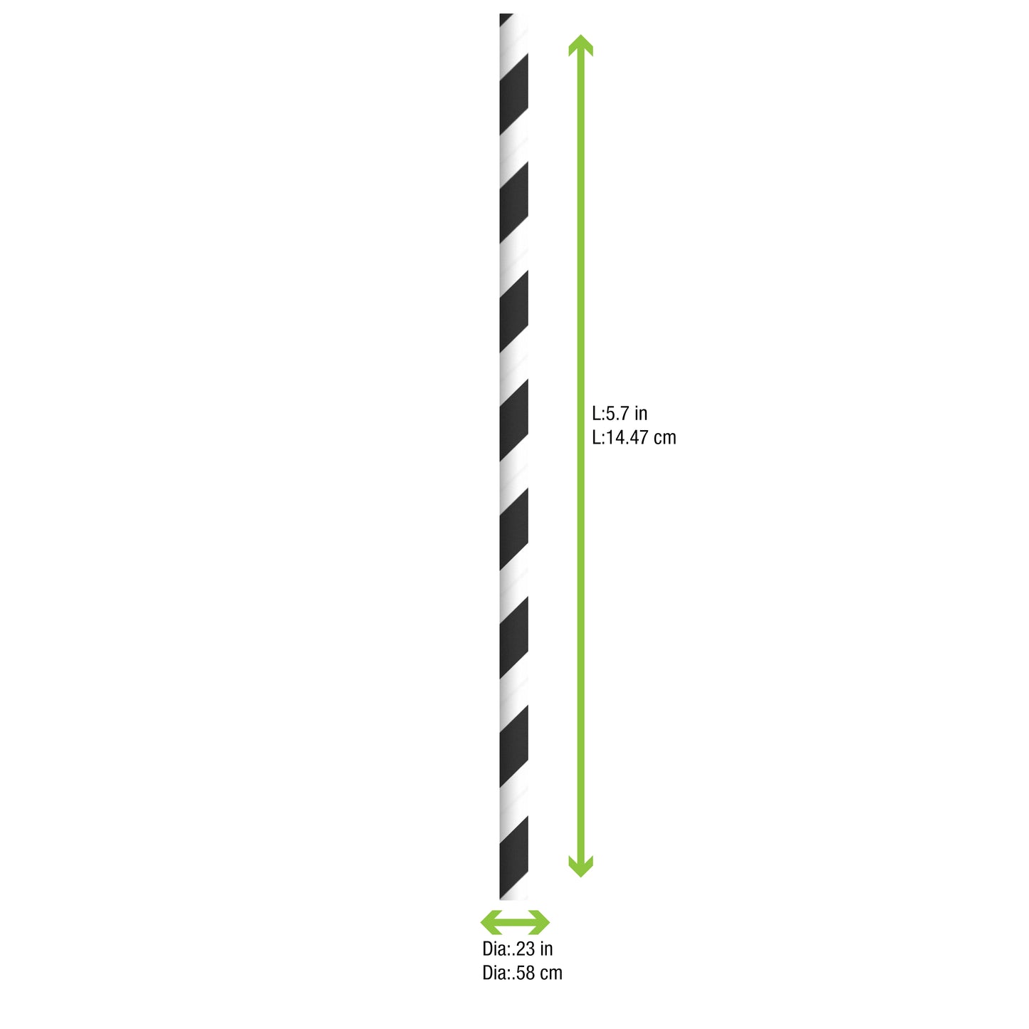 Durable Striped Cocktail Paper Straws - Wrapped