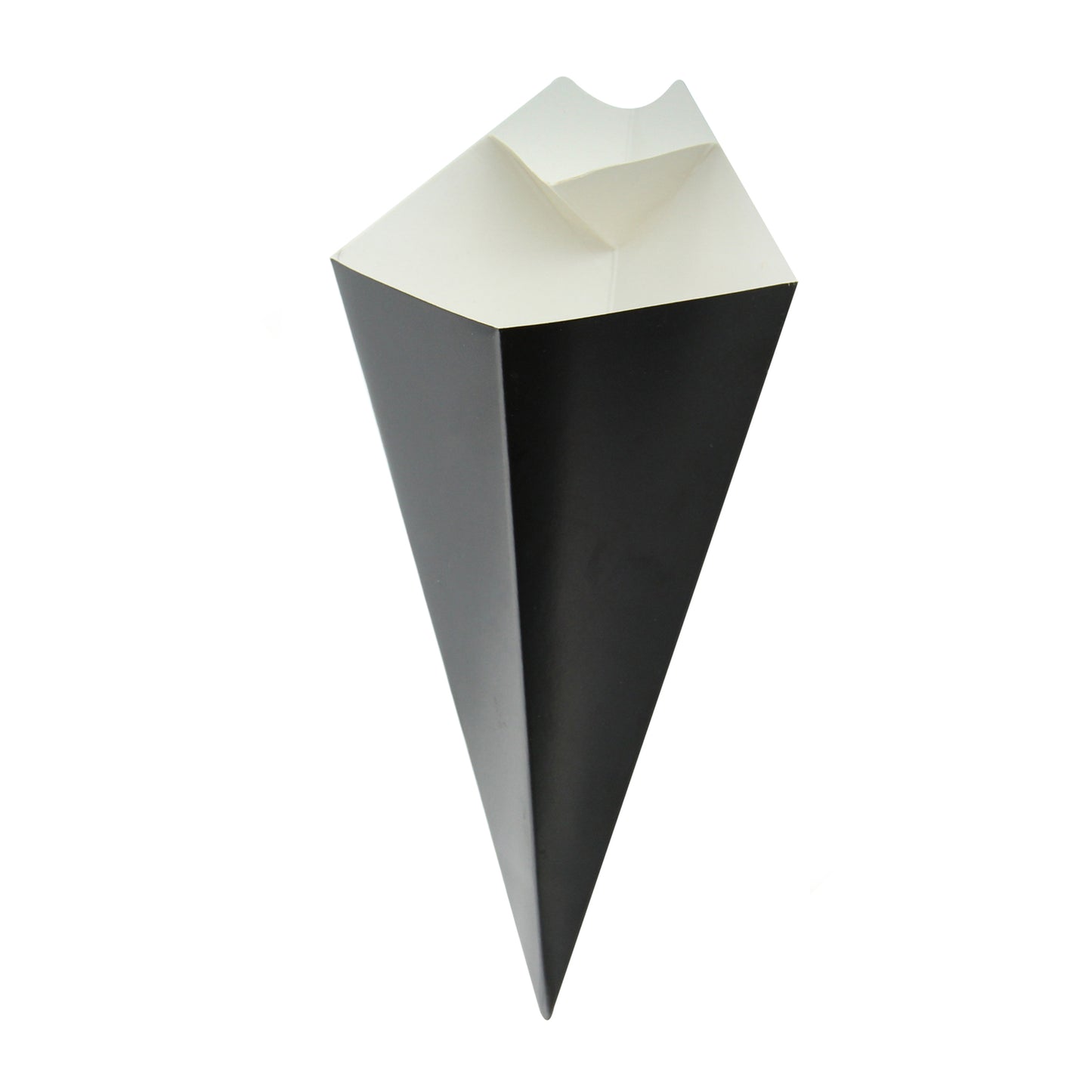Black Paper Cones with Built in Dipping Sauce Compartment