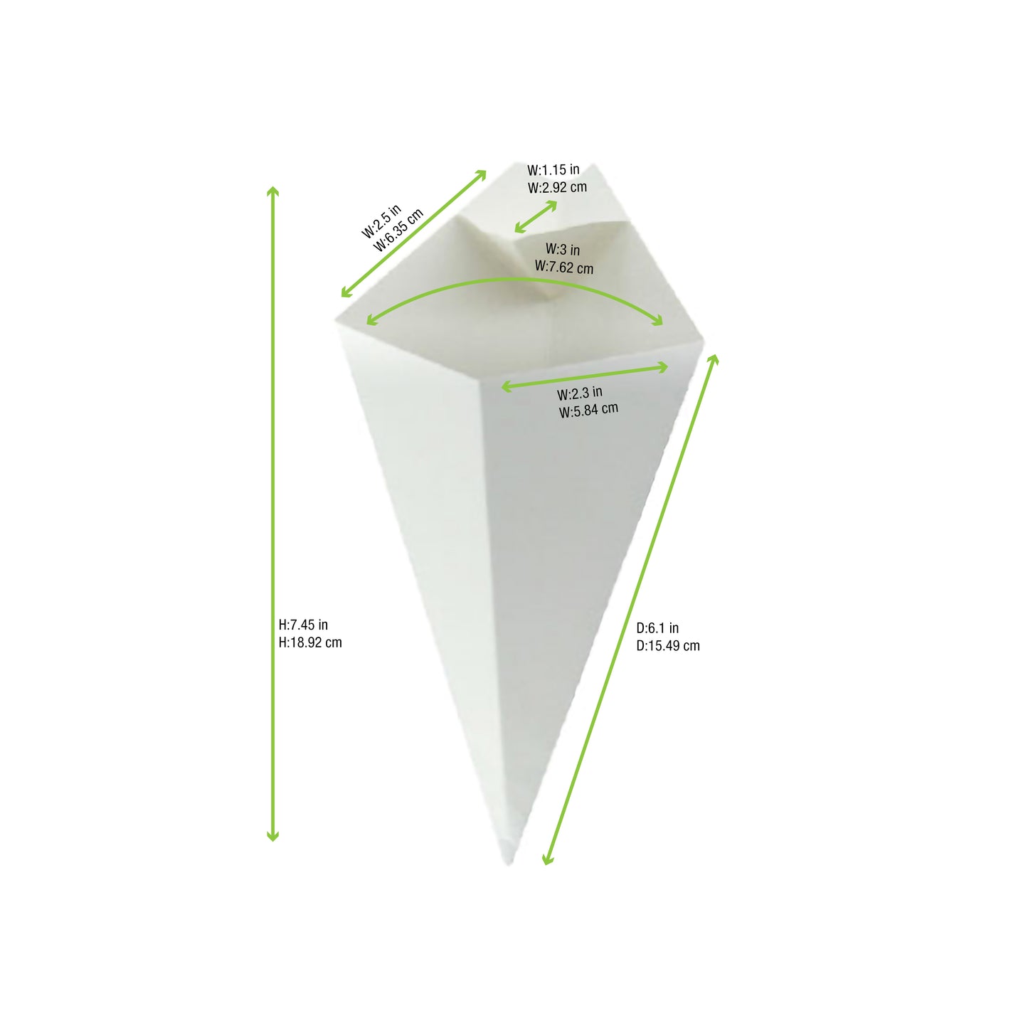 White Paper Cones with Built in Dipping Sauce Compartment