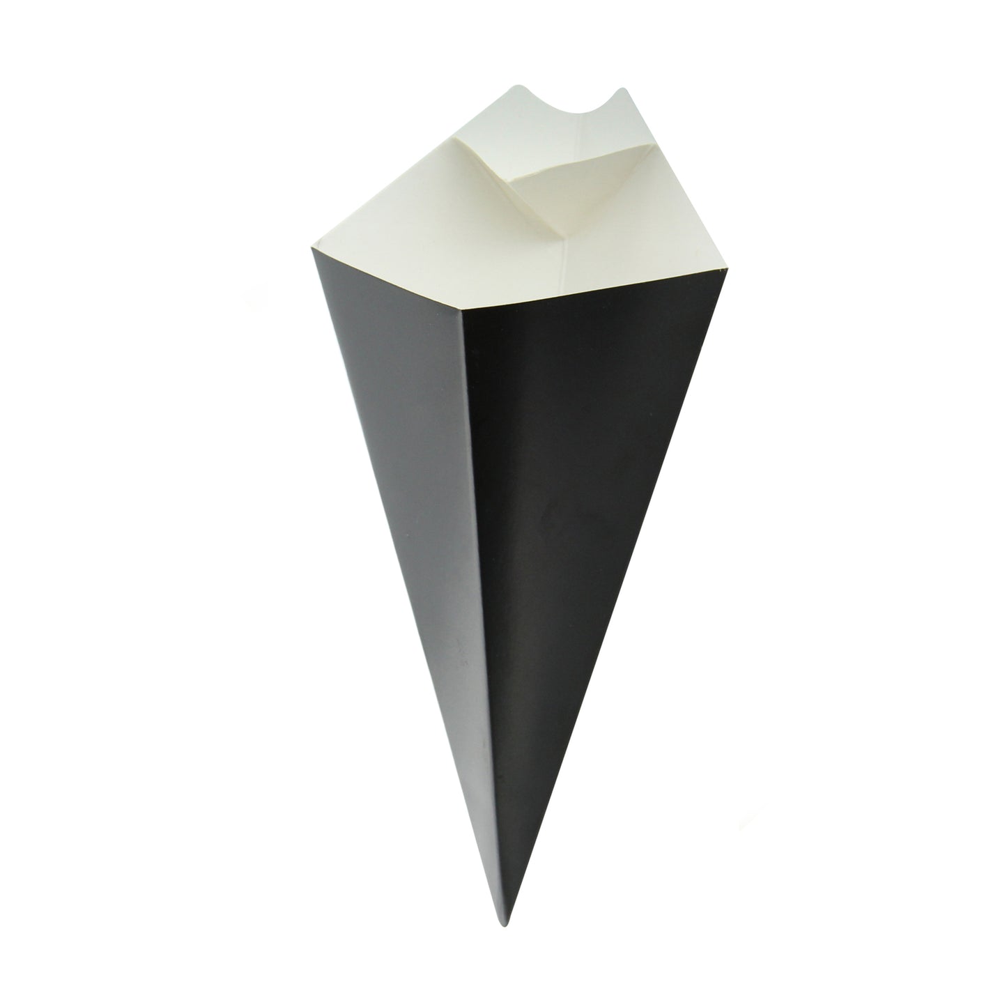 Black Paper Cones with Built in Dipping Sauce Compartment