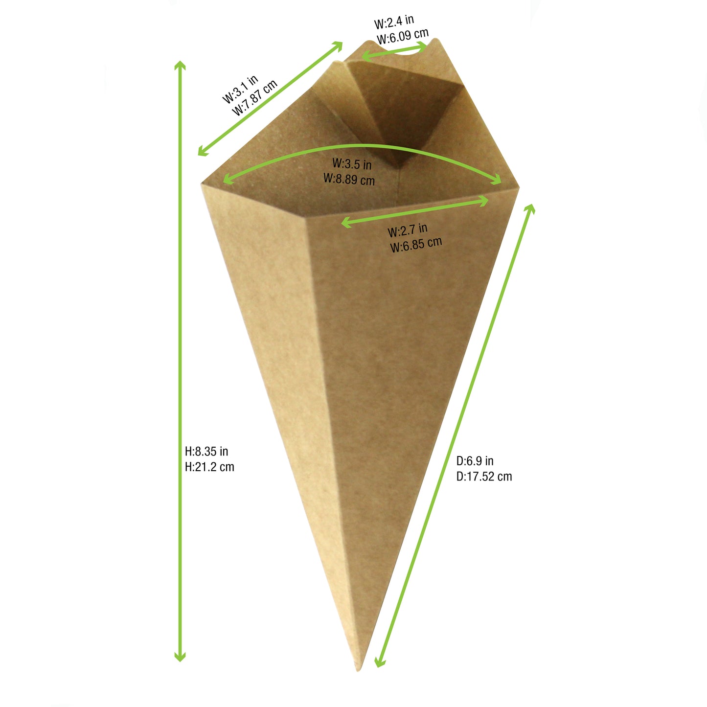 Kraft Paper Cones with Built in Dipping Sauce Compartment