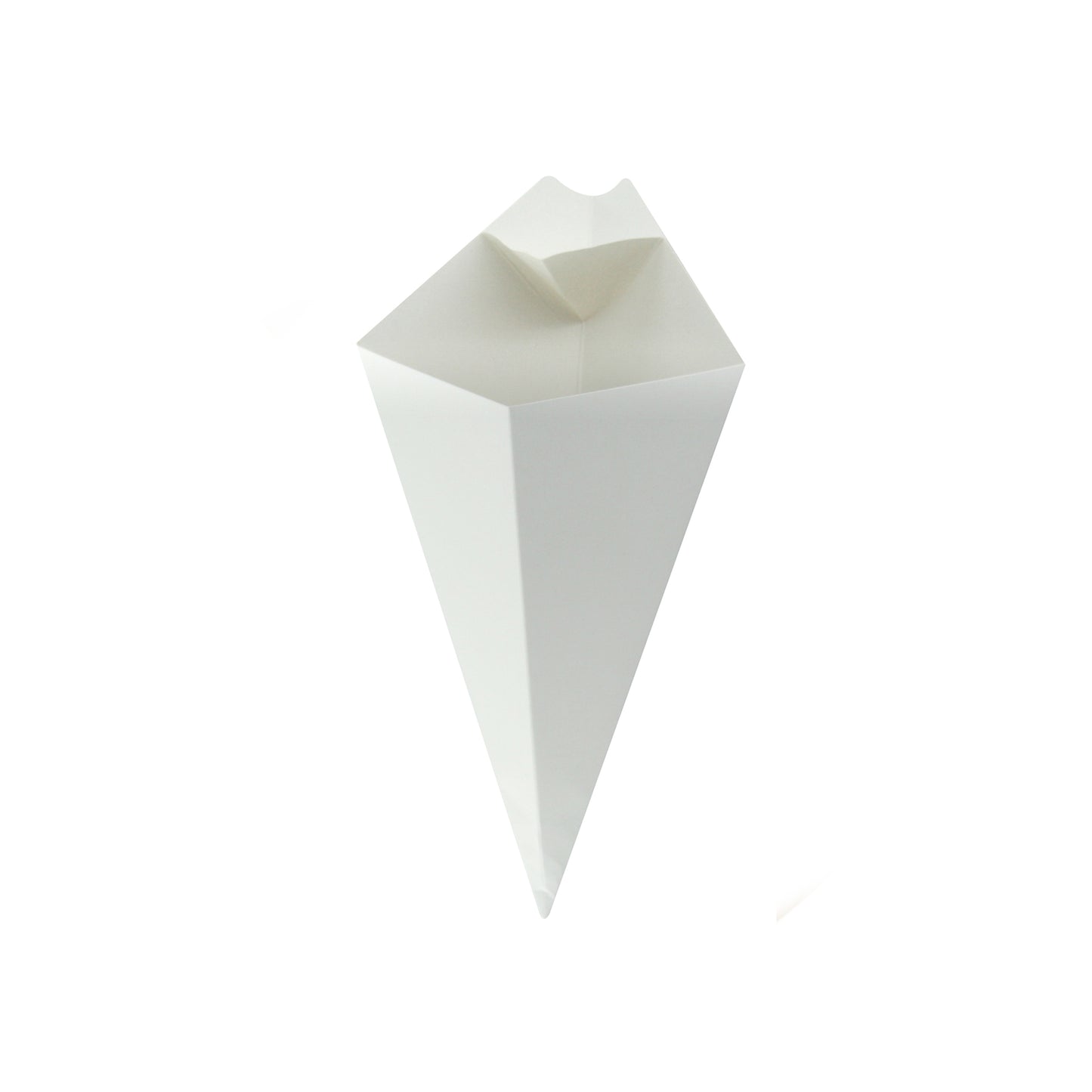 White Paper Cones with Built in Dipping Sauce Compartment