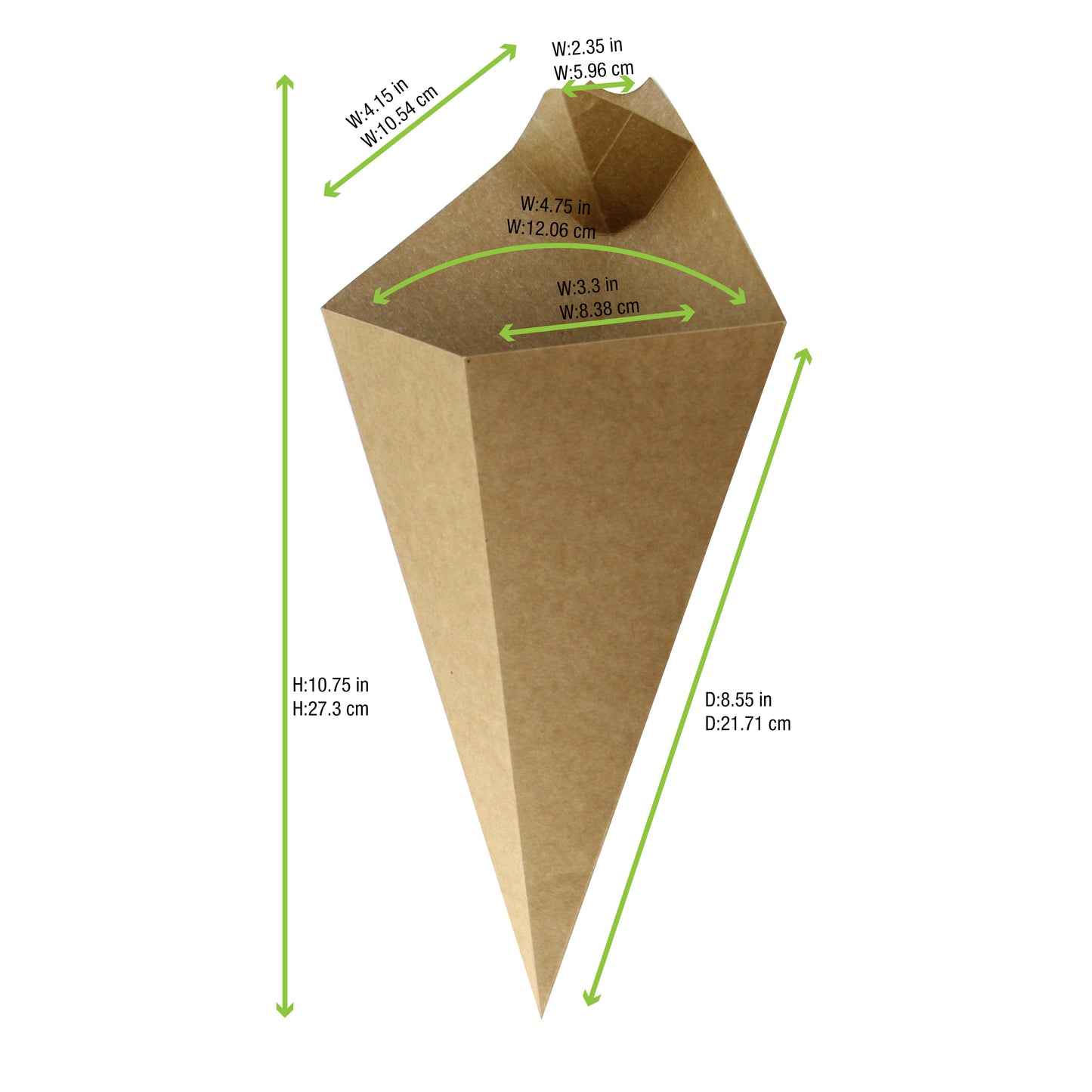 Kraft Paper Cones with Built in Dipping Sauce Compartment