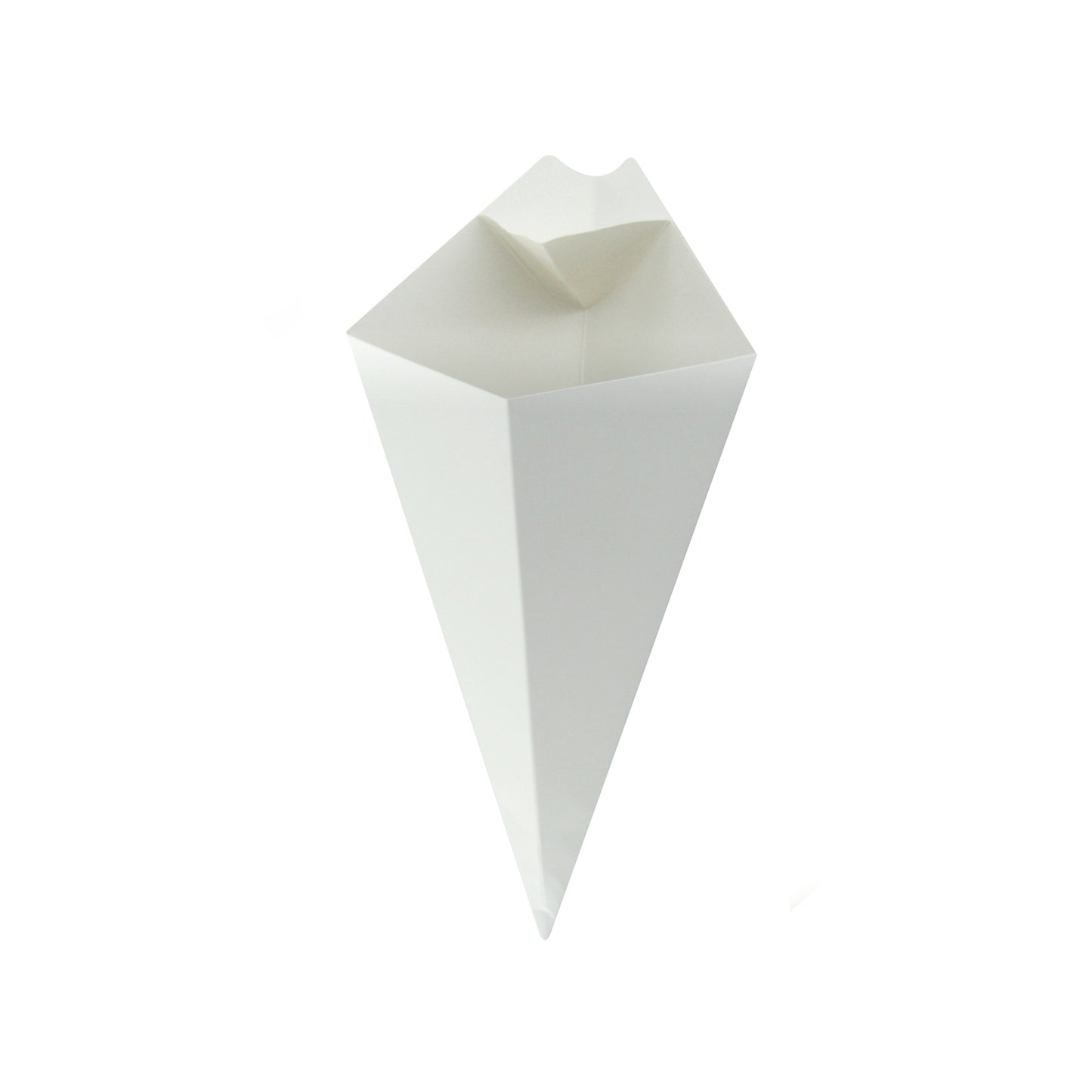 White Paper Cones with Built in Dipping Sauce Compartment