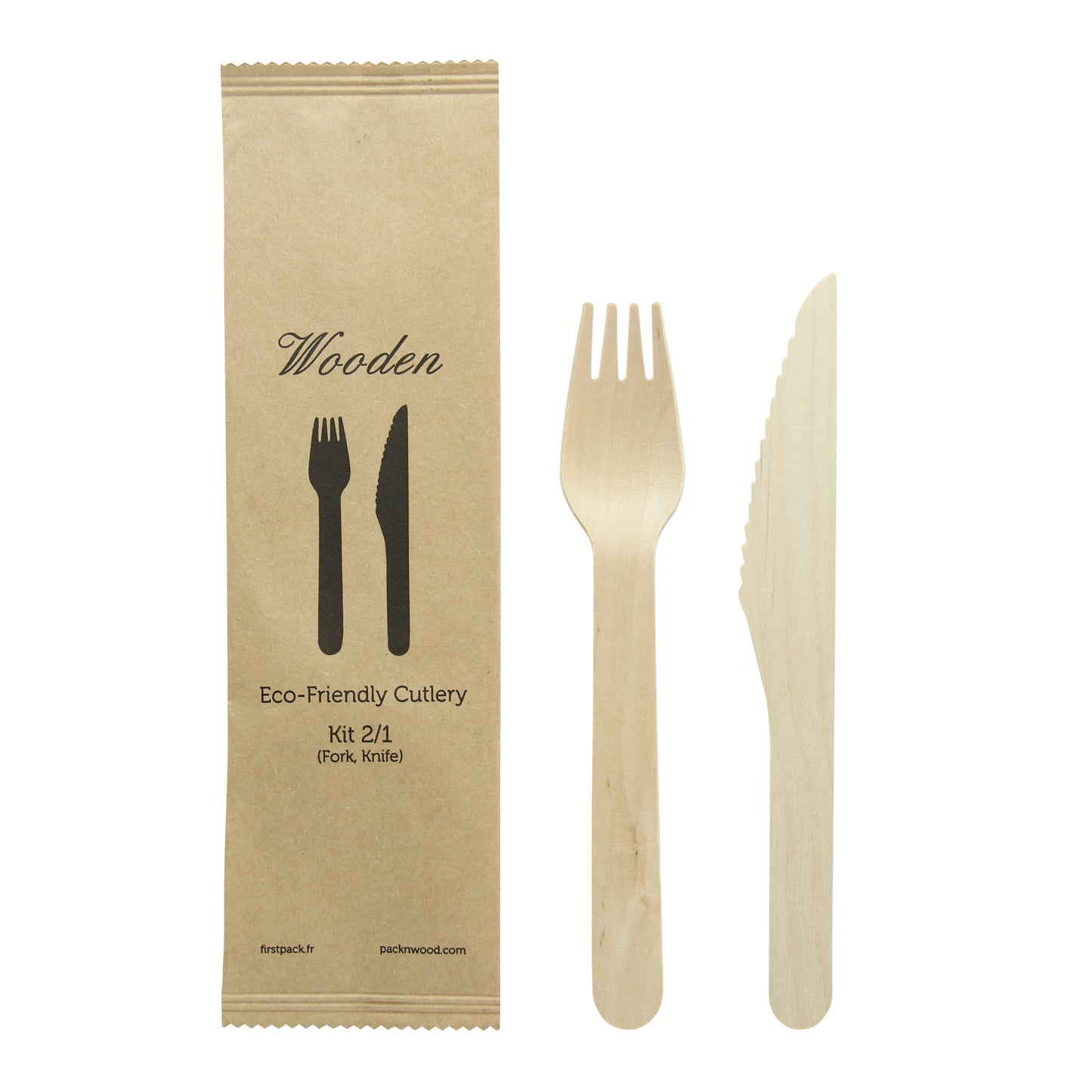 Wooden Cutlery 2/1 kit (Knife + Fork)