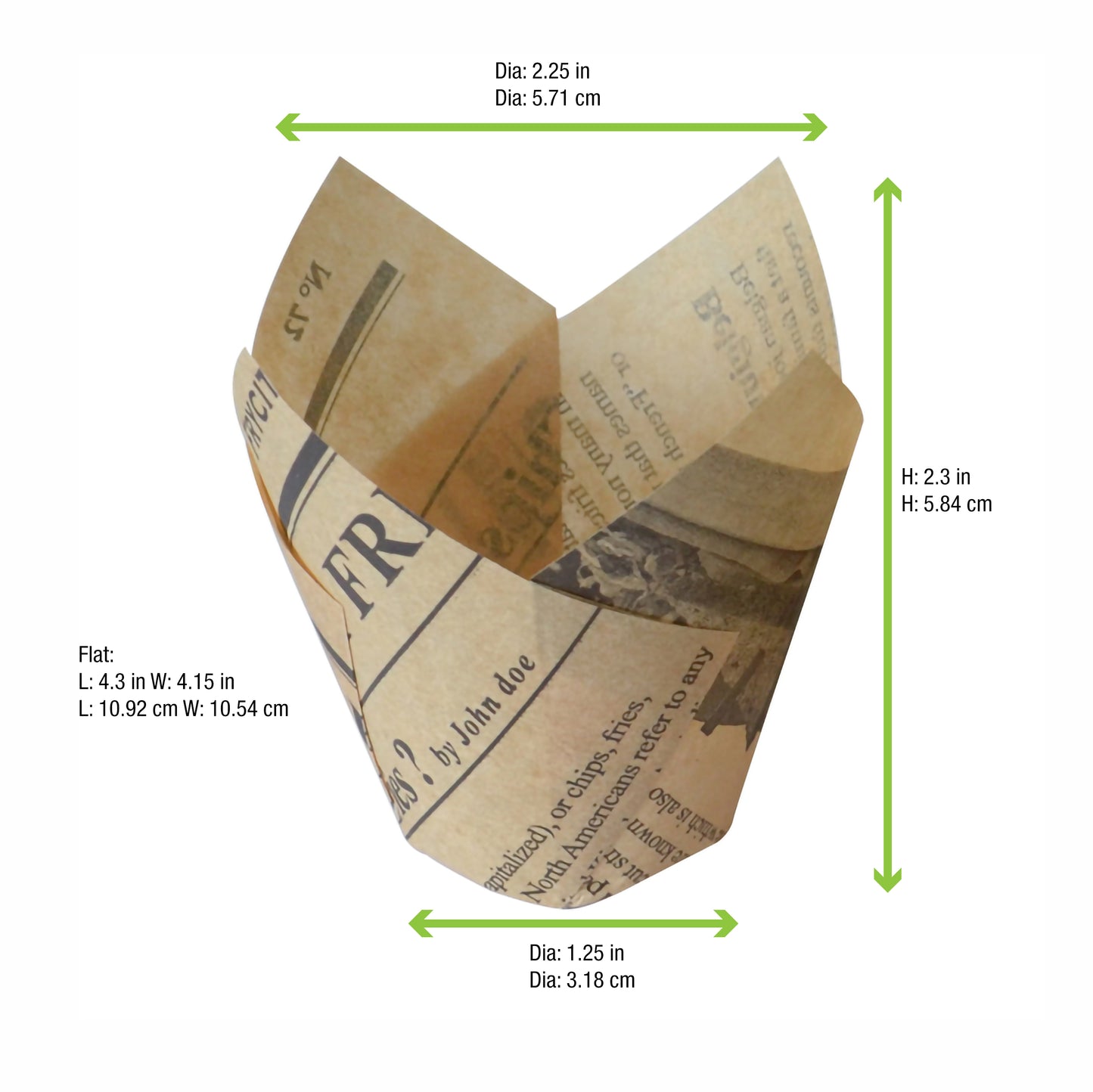 Tulip Newspaper Print Baking Case