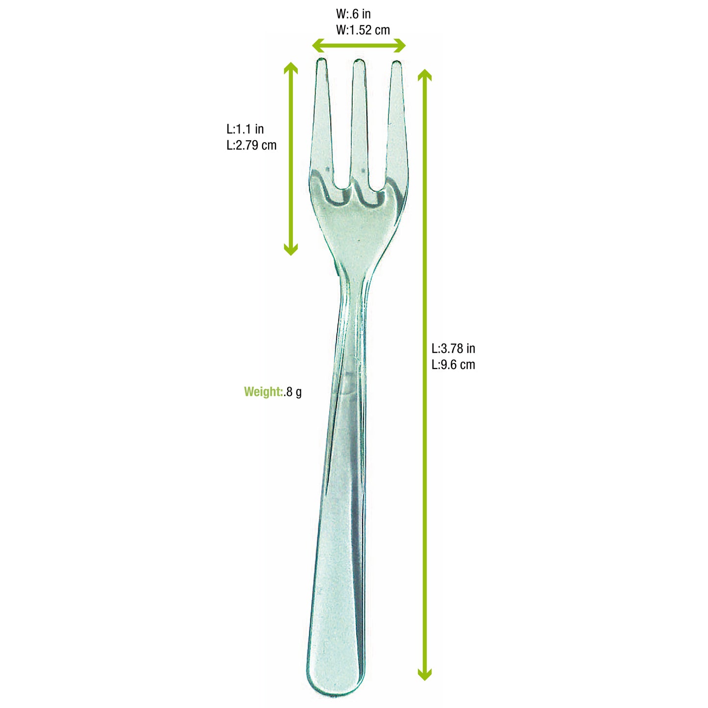 Mini Green Transparent Fork