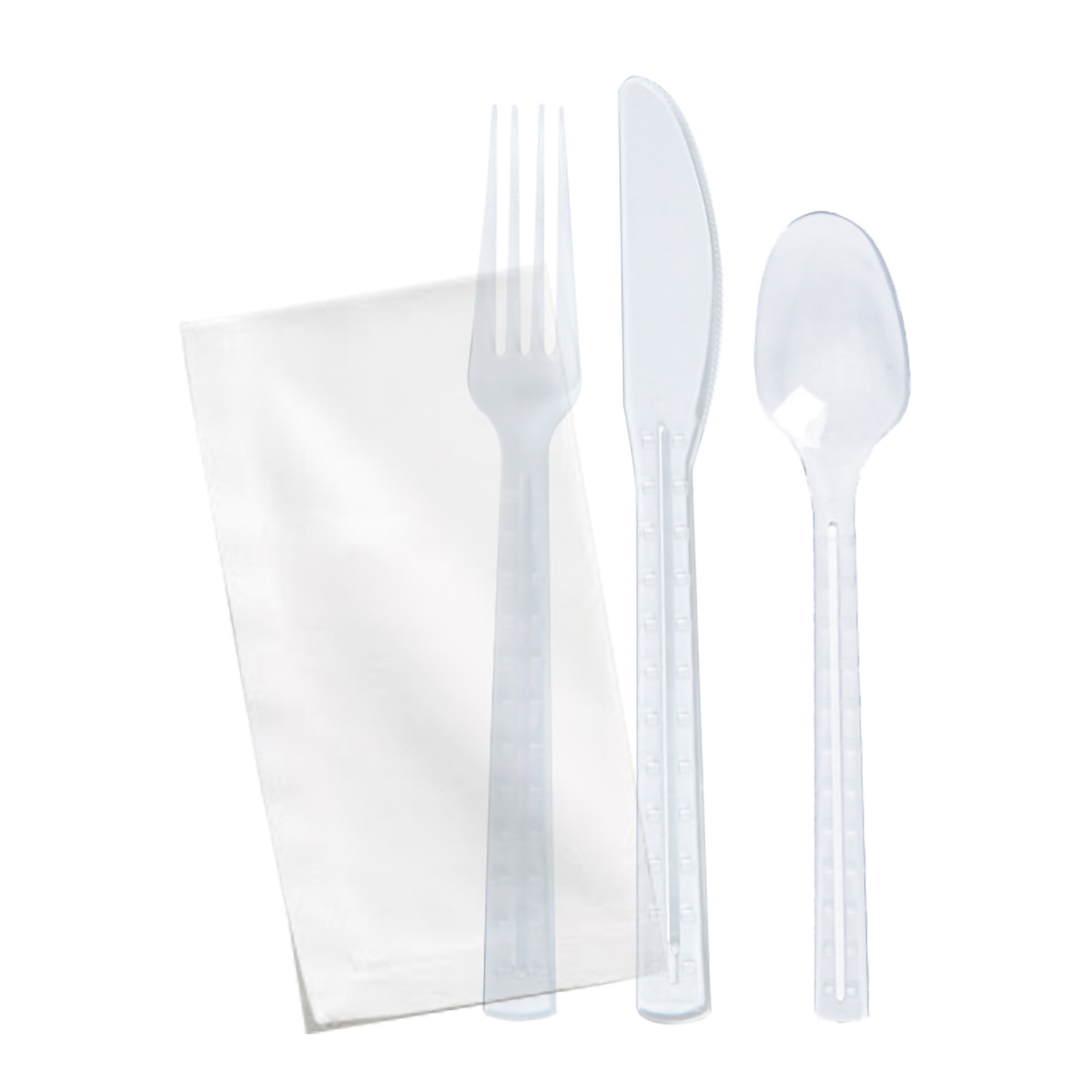 Clear First Class Kit 6/1 (Knife, Fork, Spoon, Napkin + Salt & Pepper)