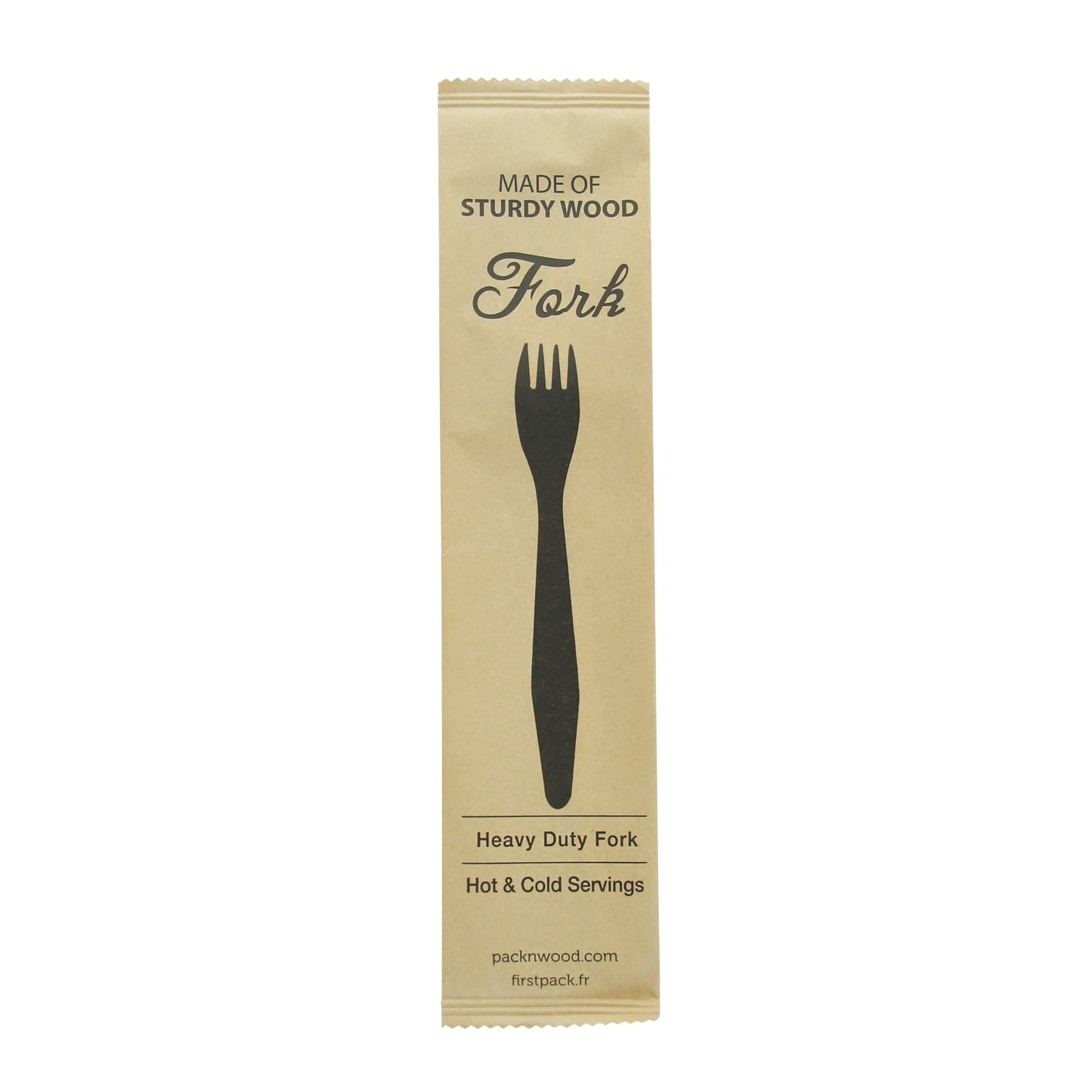 Heavy Weight Wooden Fork wrapped in paper wrapper