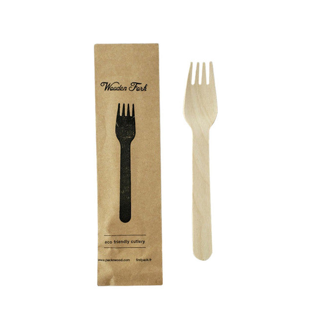 Wooden Fork Wrapped in Paper Wrapper