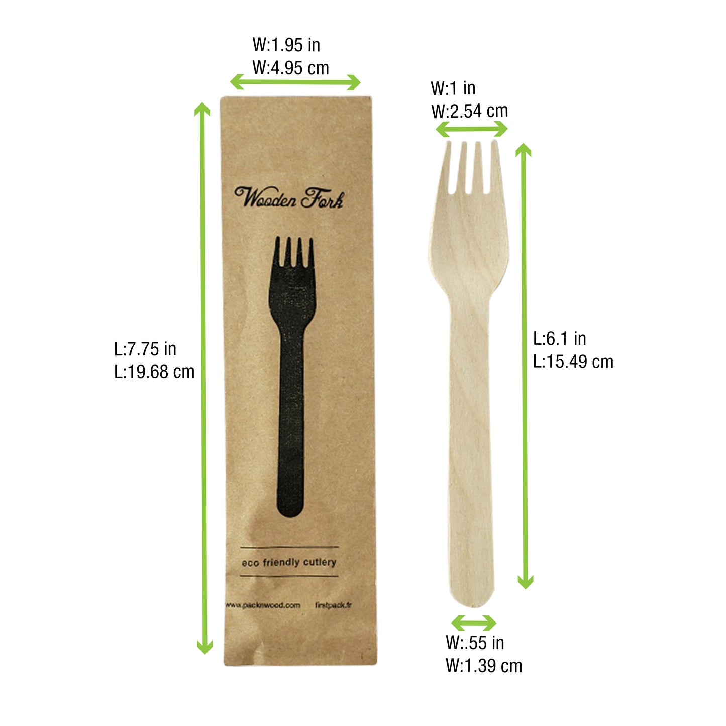 Wooden Fork Wrapped in Paper Wrapper