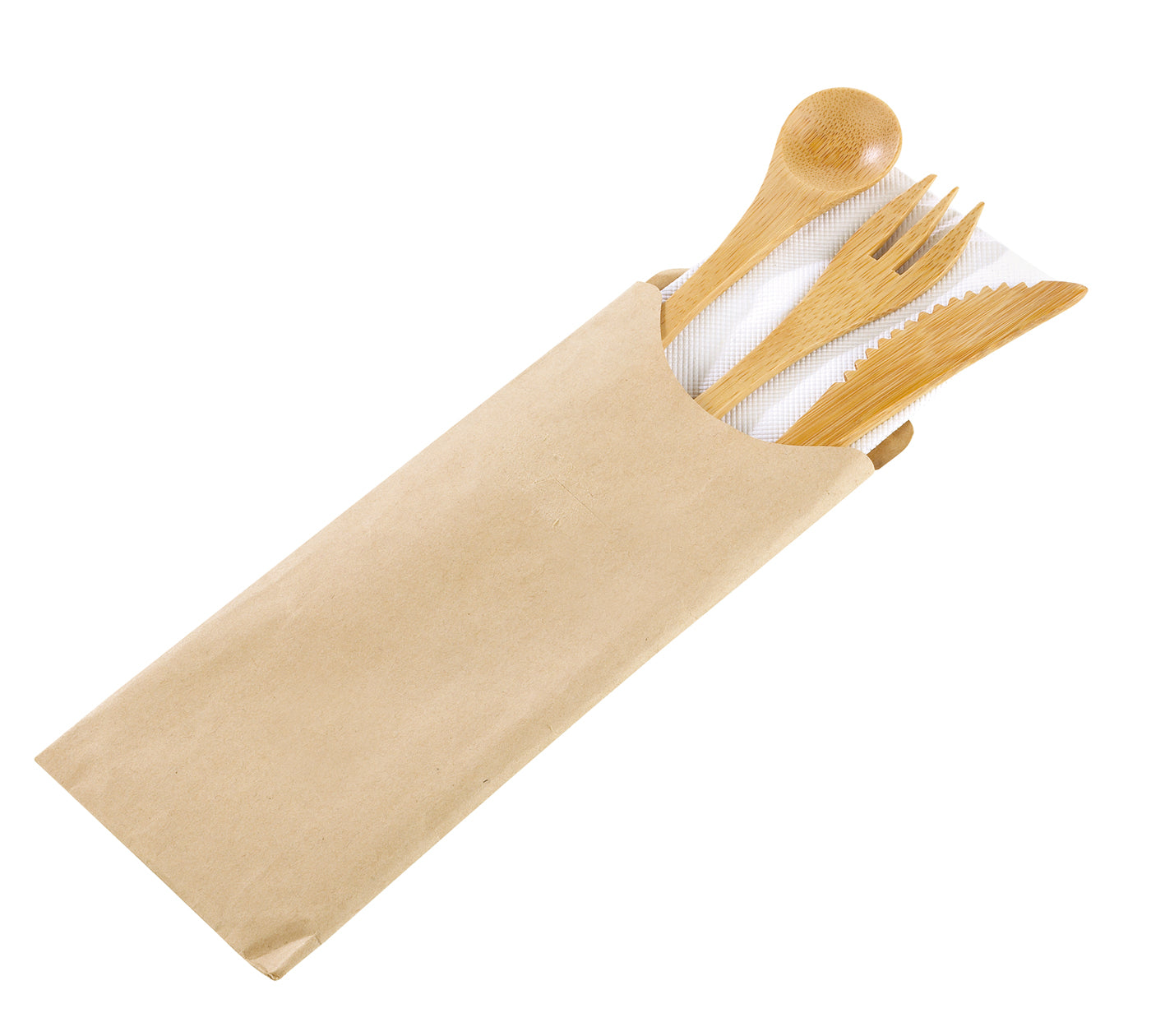 Bamboo Cutlery 4/1 Kit (Knife, Fork, Spoon, Napkin)