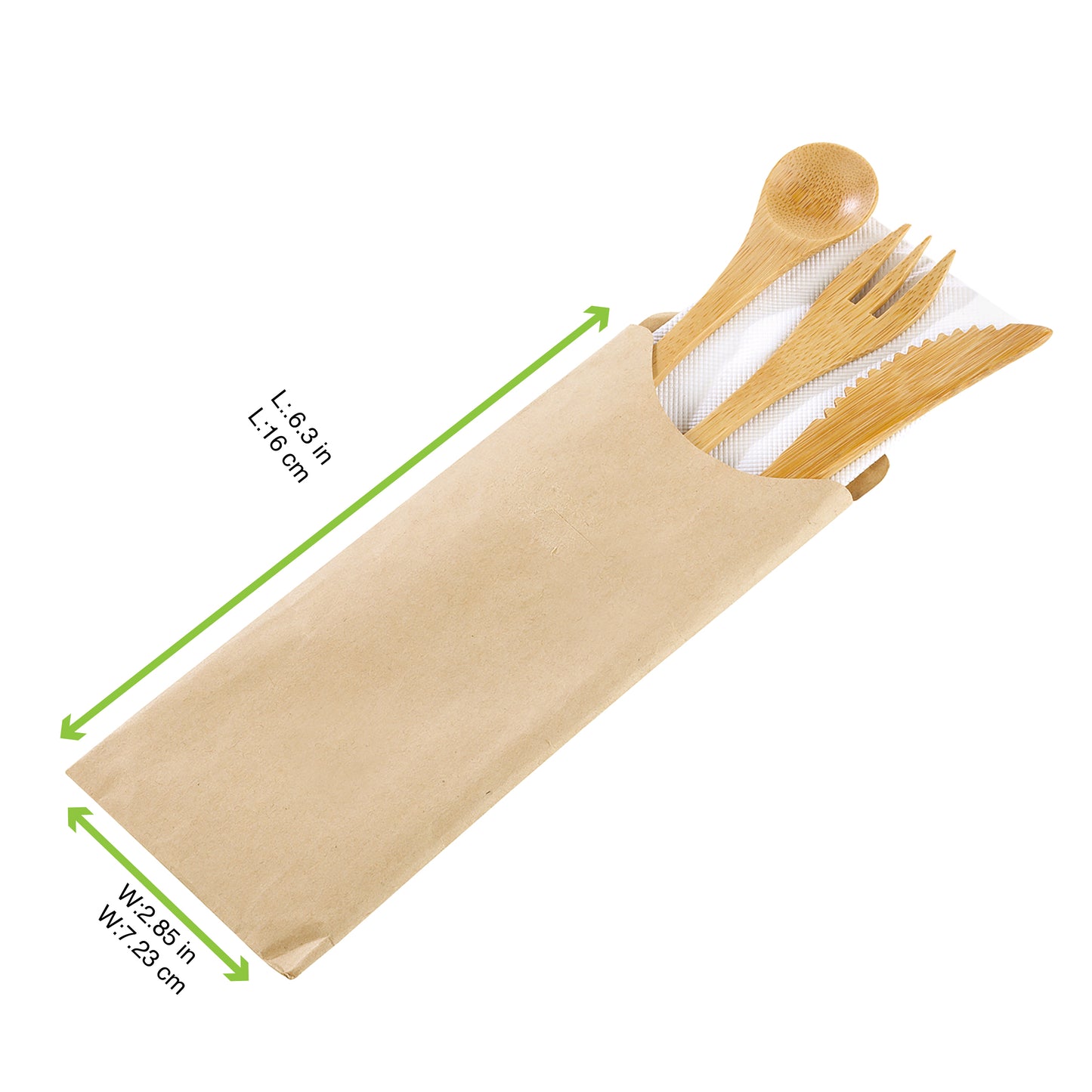 Bamboo Cutlery 4/1 Kit (Knife, Fork, Spoon, Napkin)