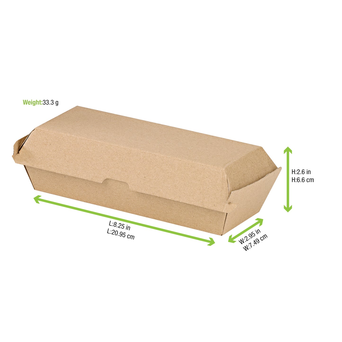Kraft Corrugated Hot Dog Clamshell Take Out Box