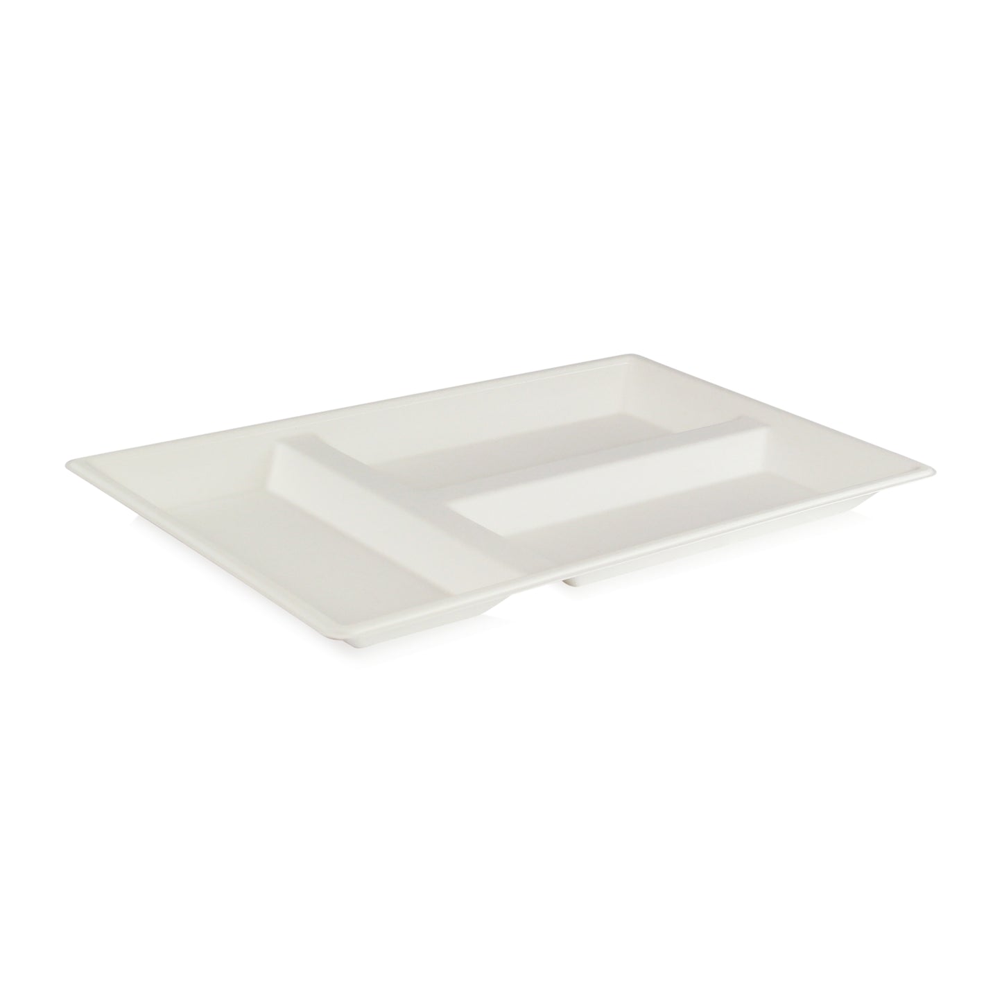 Eco-Design White Sugarcane Compartment Tray