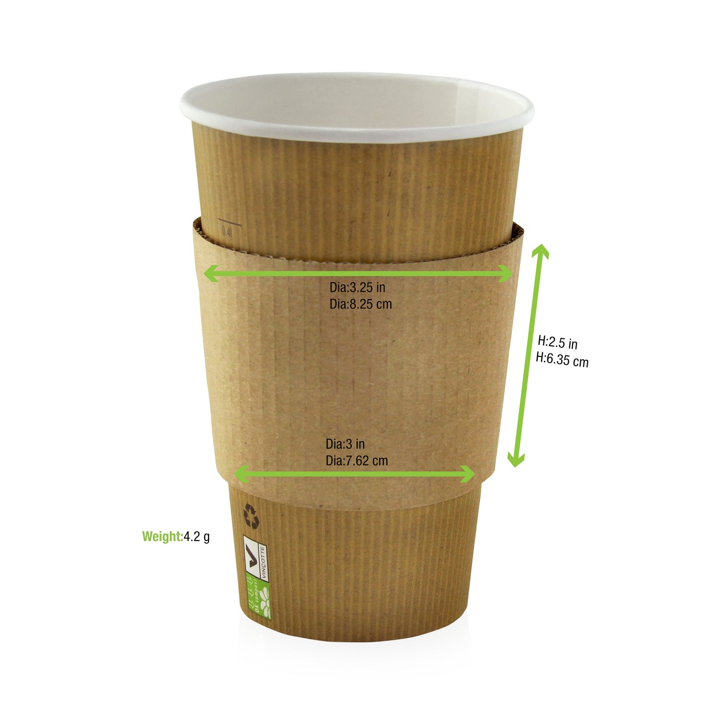 Coffee Cup Sleeve for 12-16-20 oz Cups