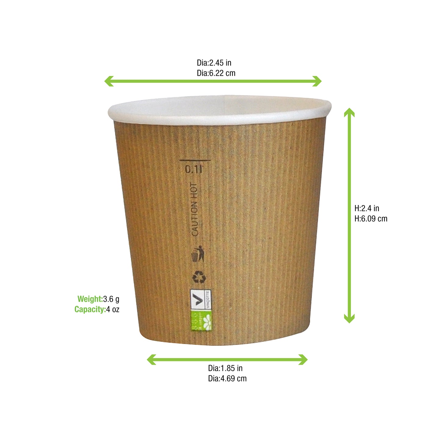 Compostable Paper Cup Single Wall