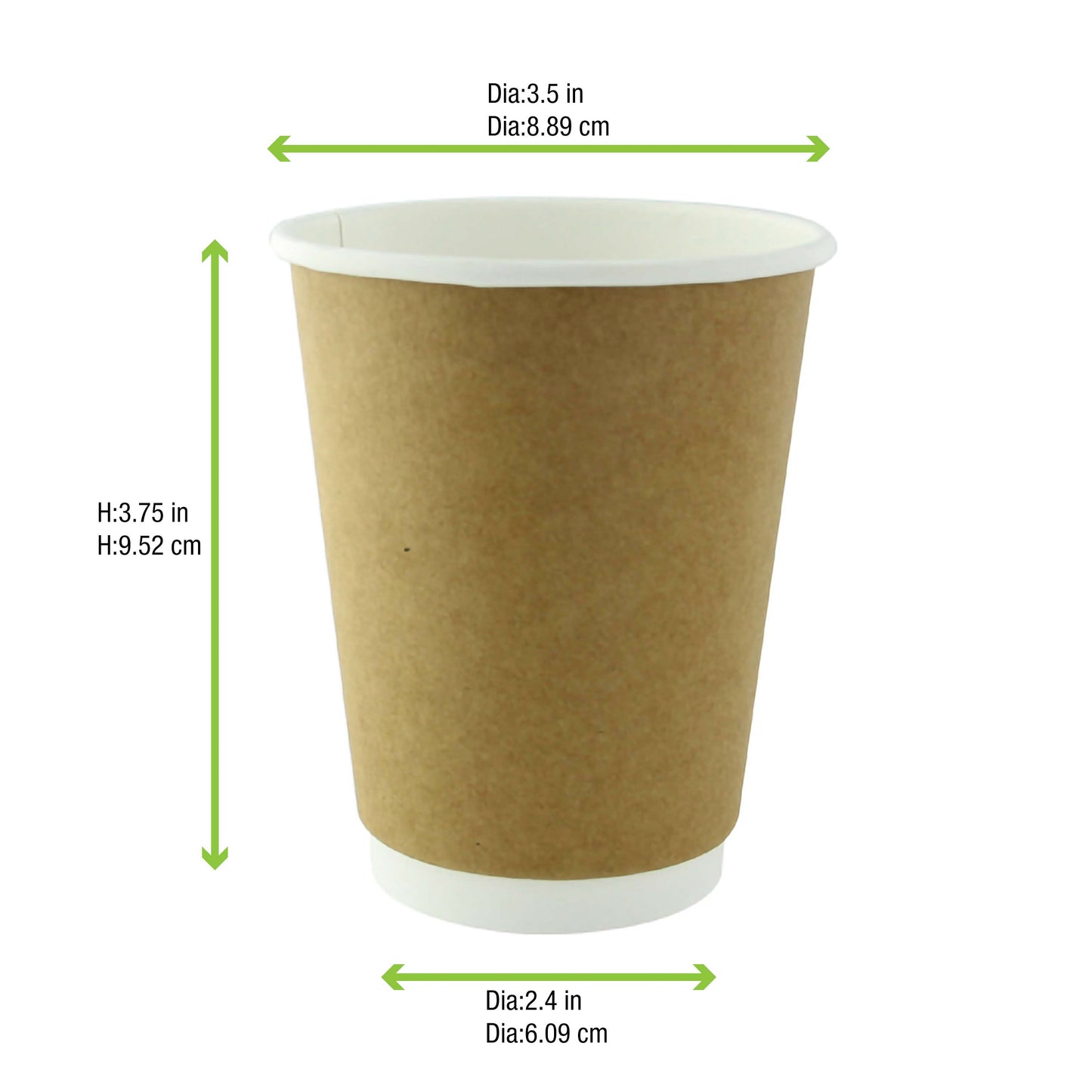 Double Wall Kraft Compostable Paper Cup 500/Case