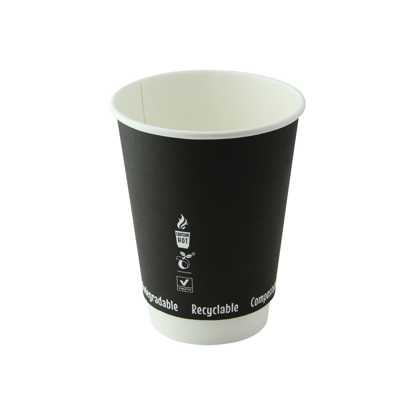Double Wall Black Compostable Paper Cup 500/Case