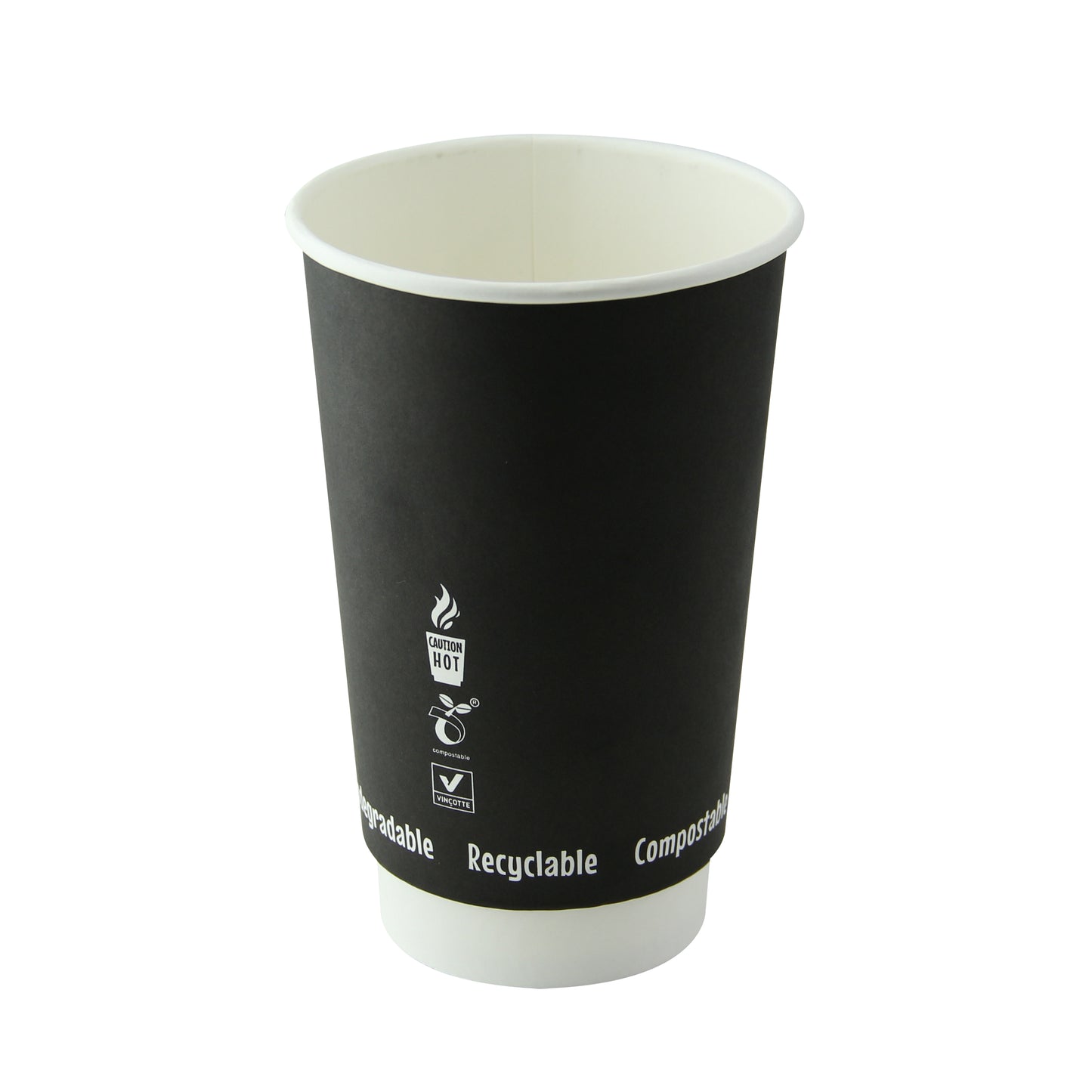 Double Wall Black Compostable Paper Cup 500/Case