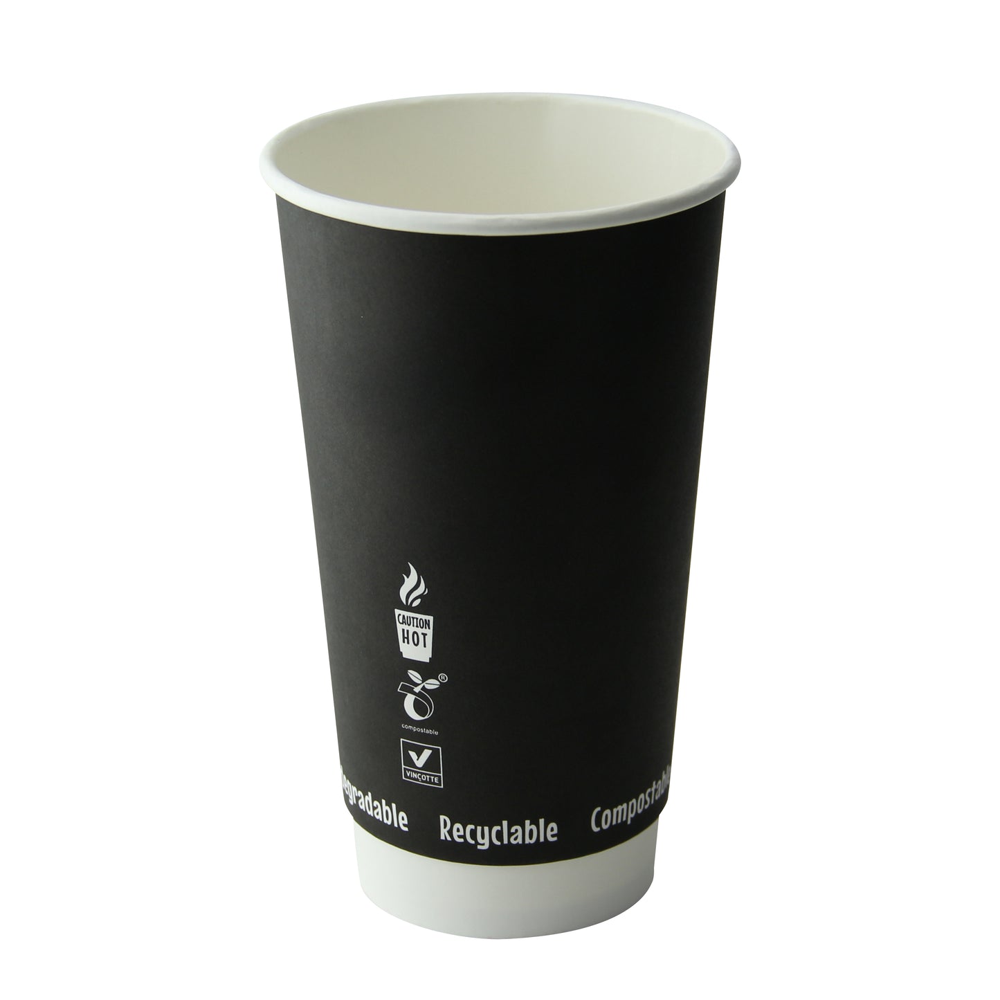 Double Wall Black Compostable Paper Cup 500/Case