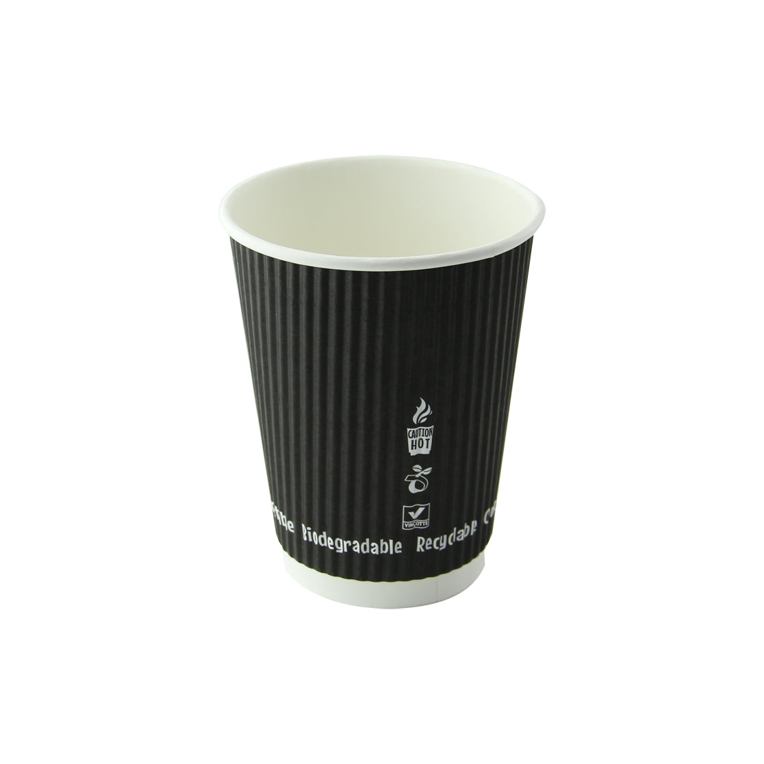 Compostable Rippled Black Cup 500/Case