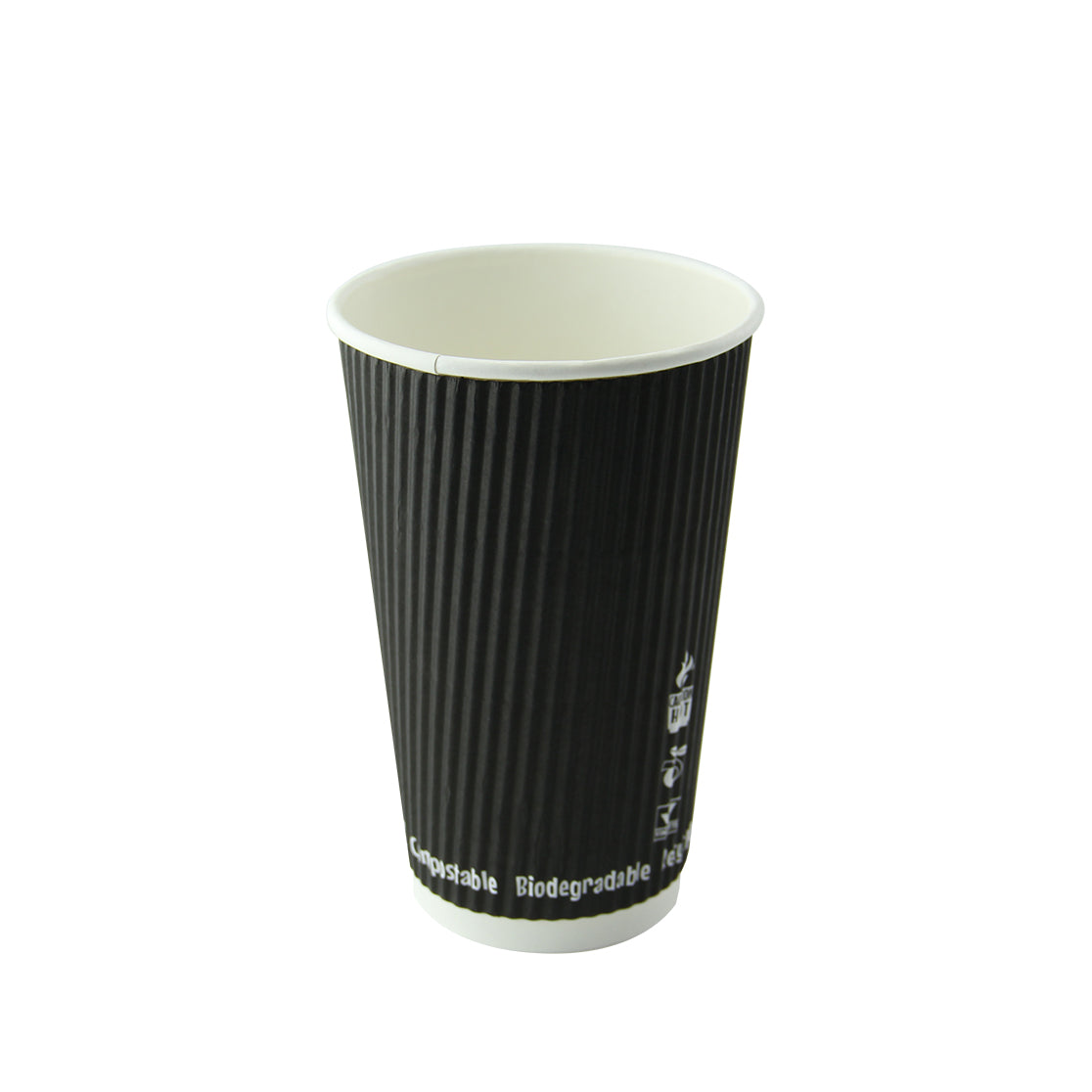 Compostable Rippled Black Cup 500/Case