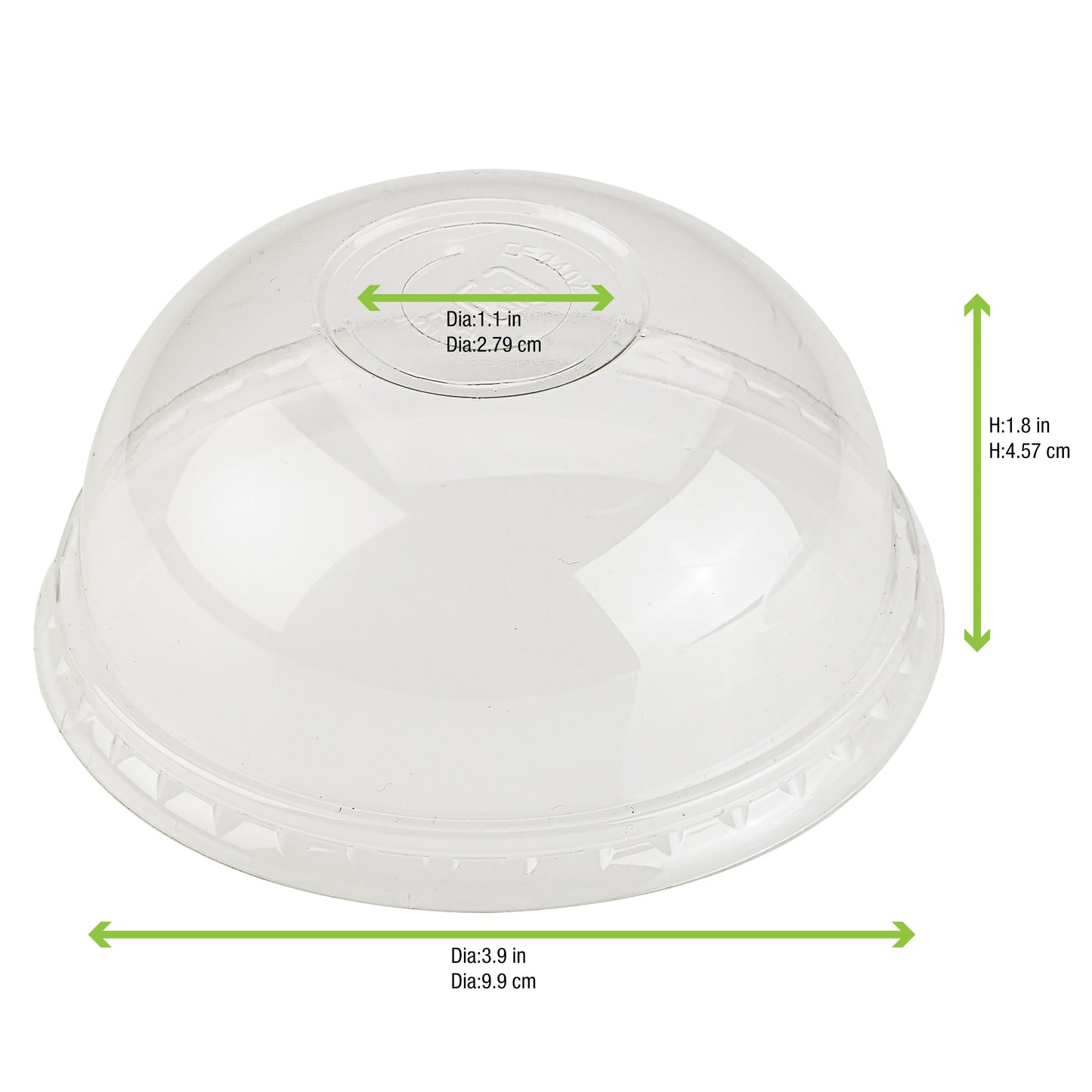 Clear Compostable Dome Lid with Round Hole