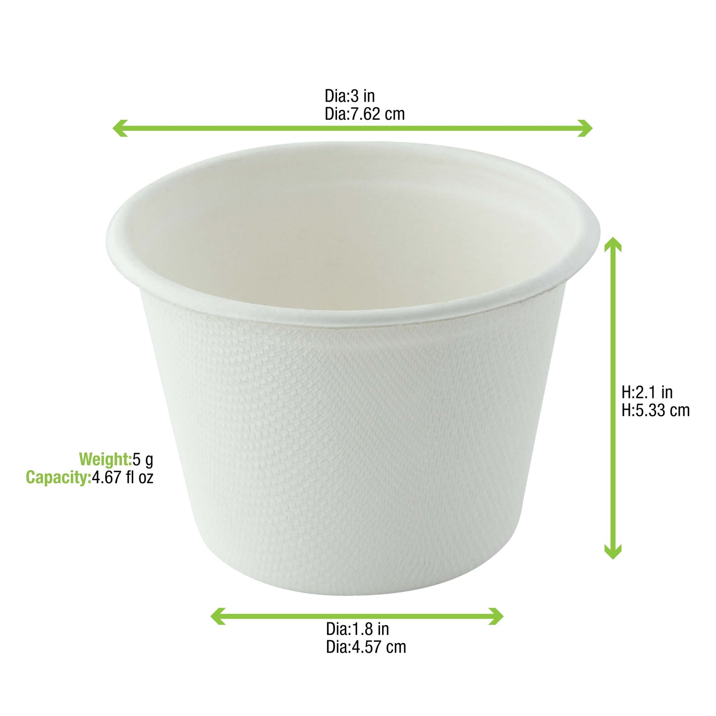 White Mini Sugarcane Cup