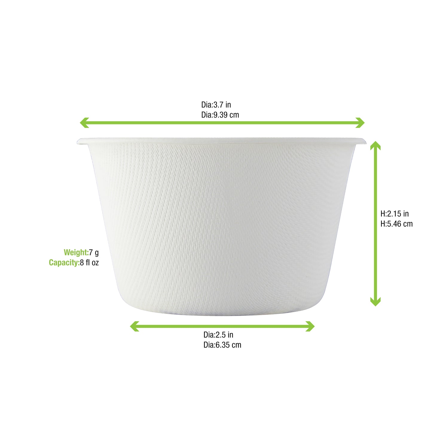 White Sugarcane Takeout Bowl 1000/Case