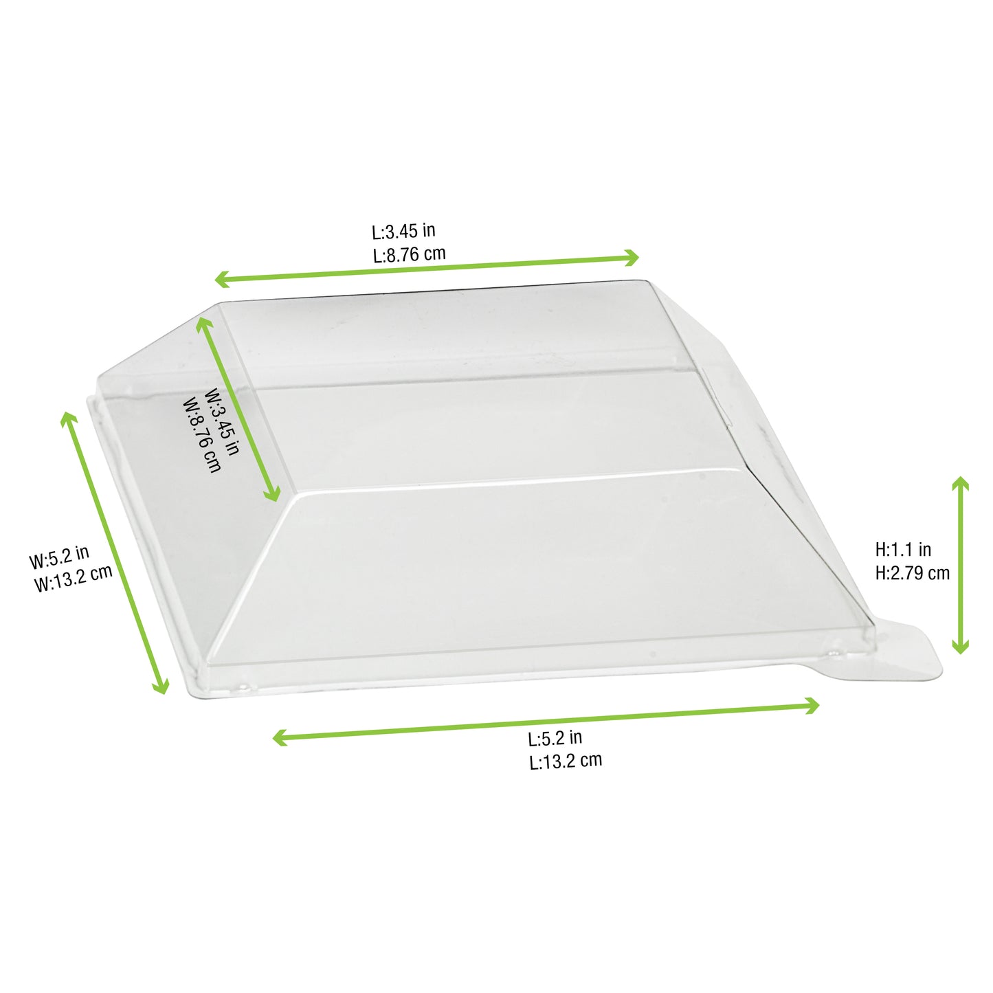 Klarity Transparent PET Green Lid For 210KLAR1313