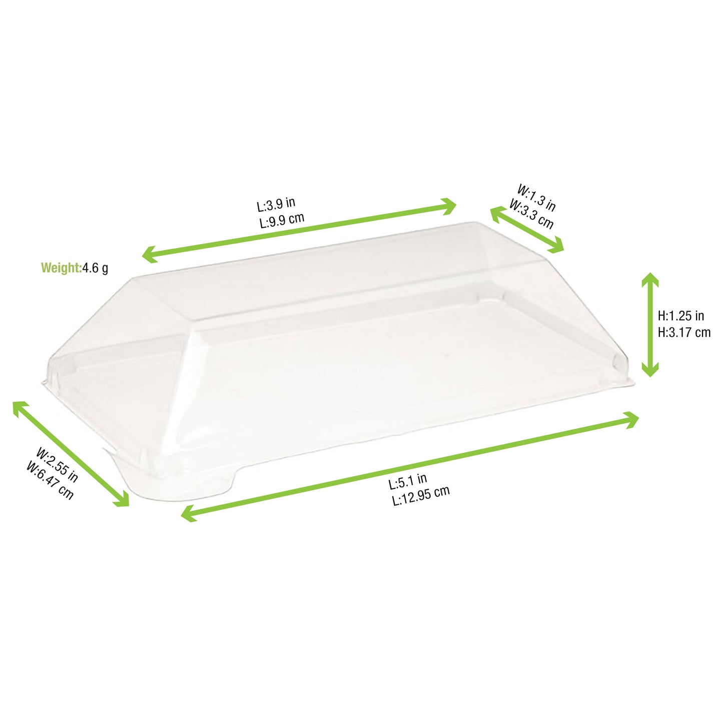 Klarity Transparent PETGreen Lid For 210KLAR1365