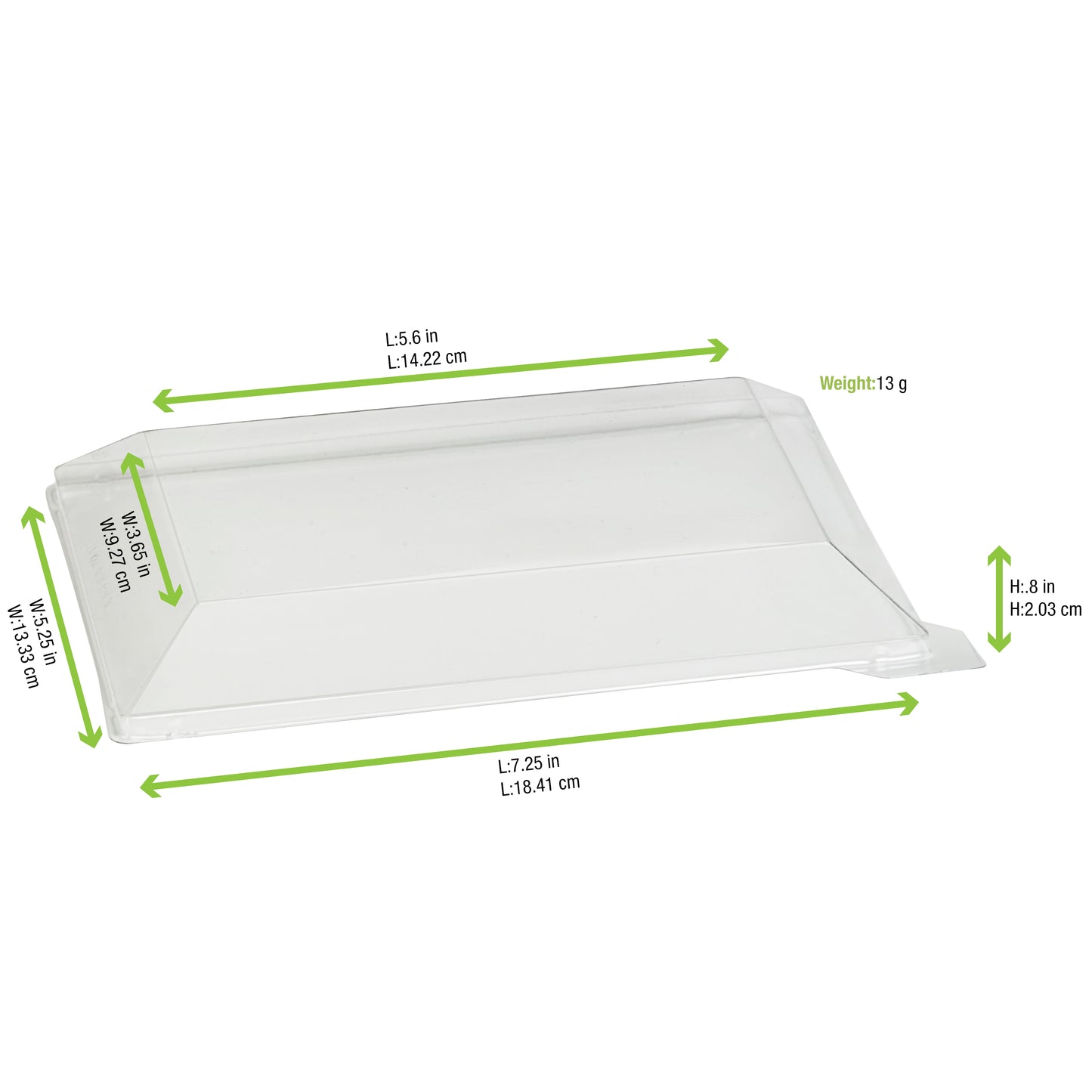 Klarity Transparent PET Green Lid For 210KLAR1813